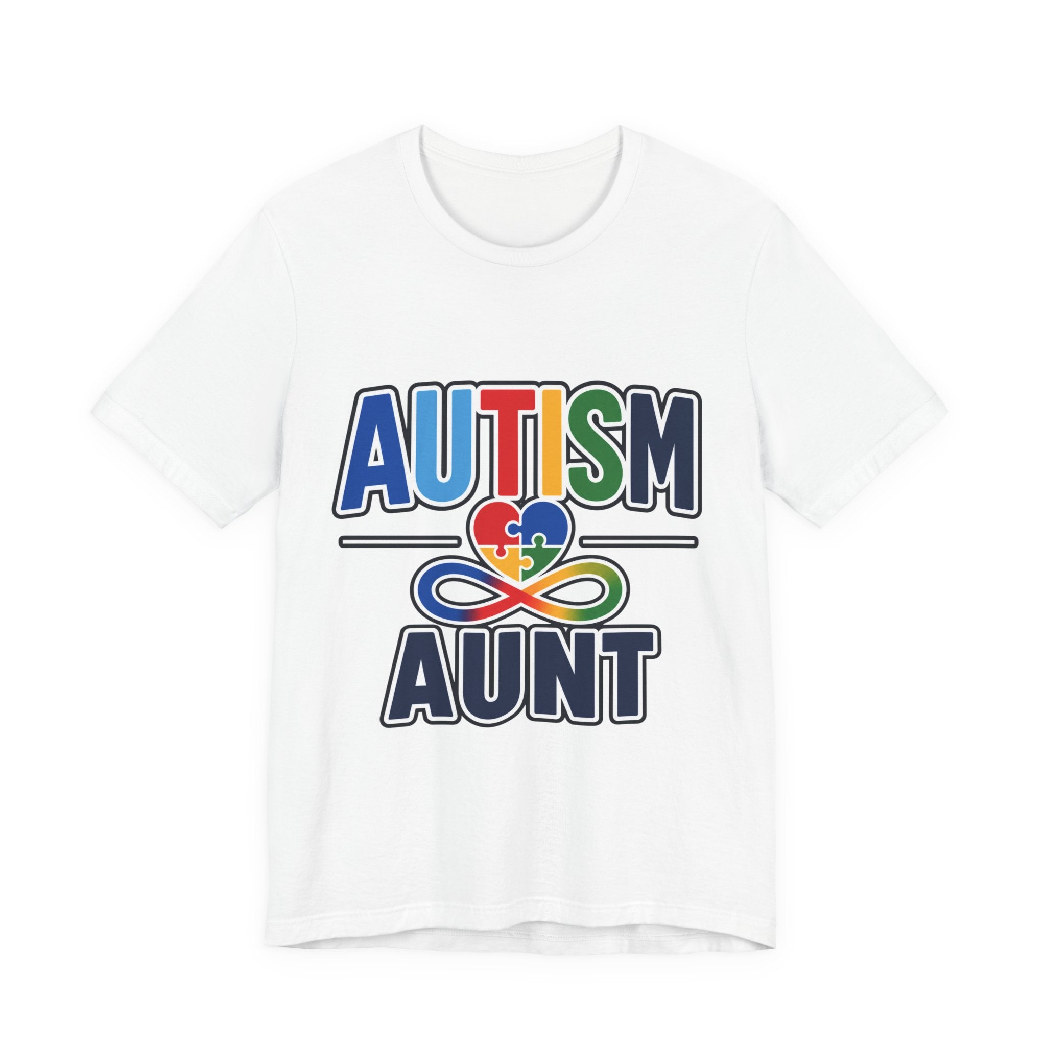 Autism Aunt Shirt | Colorful Puzzle Heart Tee | Autism Acceptance Gift for Aunt | Neurodiversity Awareness T-Shirt | Family Apparel