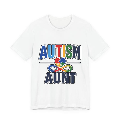 Autism Aunt Shirt | Colorful Puzzle Heart Tee | Autism Acceptance Gift for Aunt | Neurodiversity Awareness T-Shirt | Family Apparel