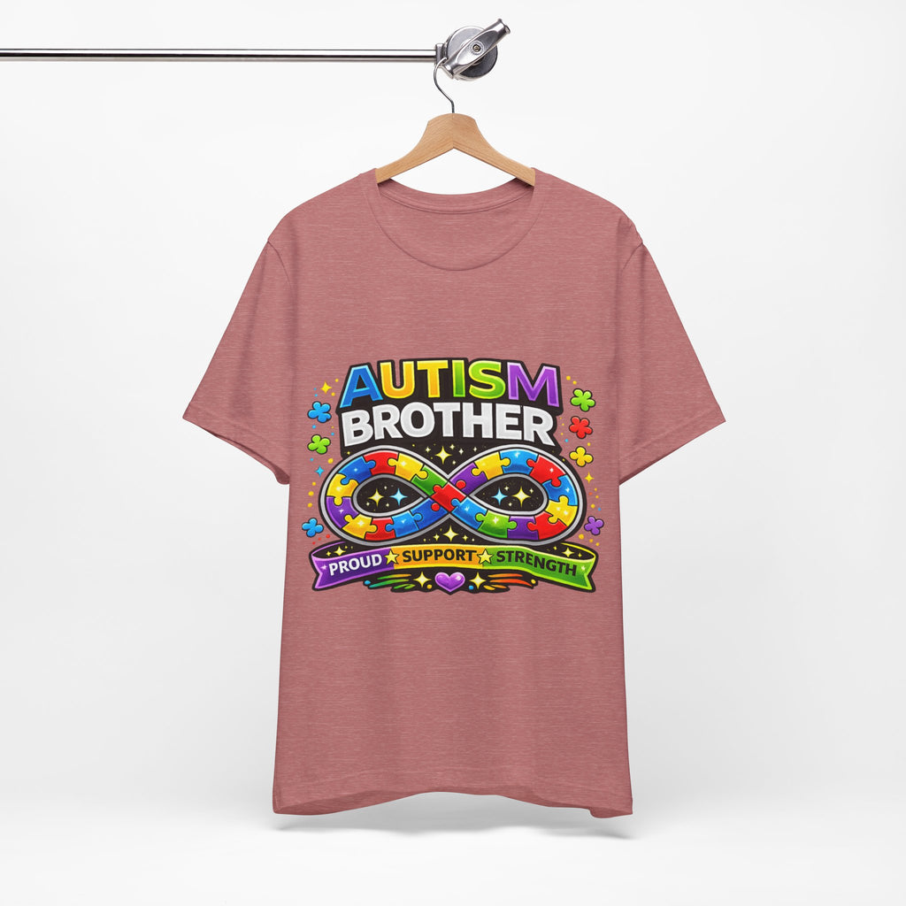 Autism Brother Infinity Puzzle Ribbon T-Shirt | Proud Support Strength