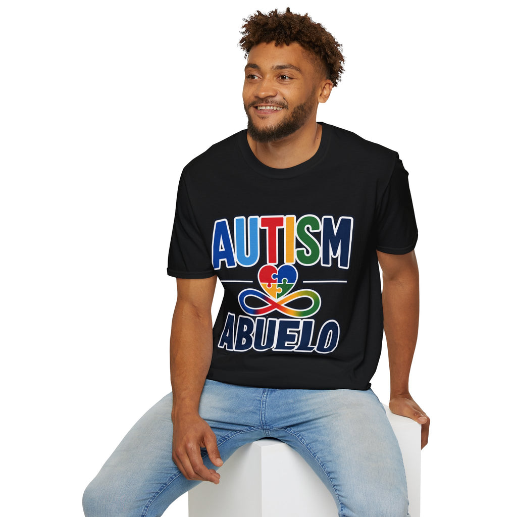 Autism Puzzle Heart Infinity Abuelo T-Shirt | Grandfather Awareness Tee