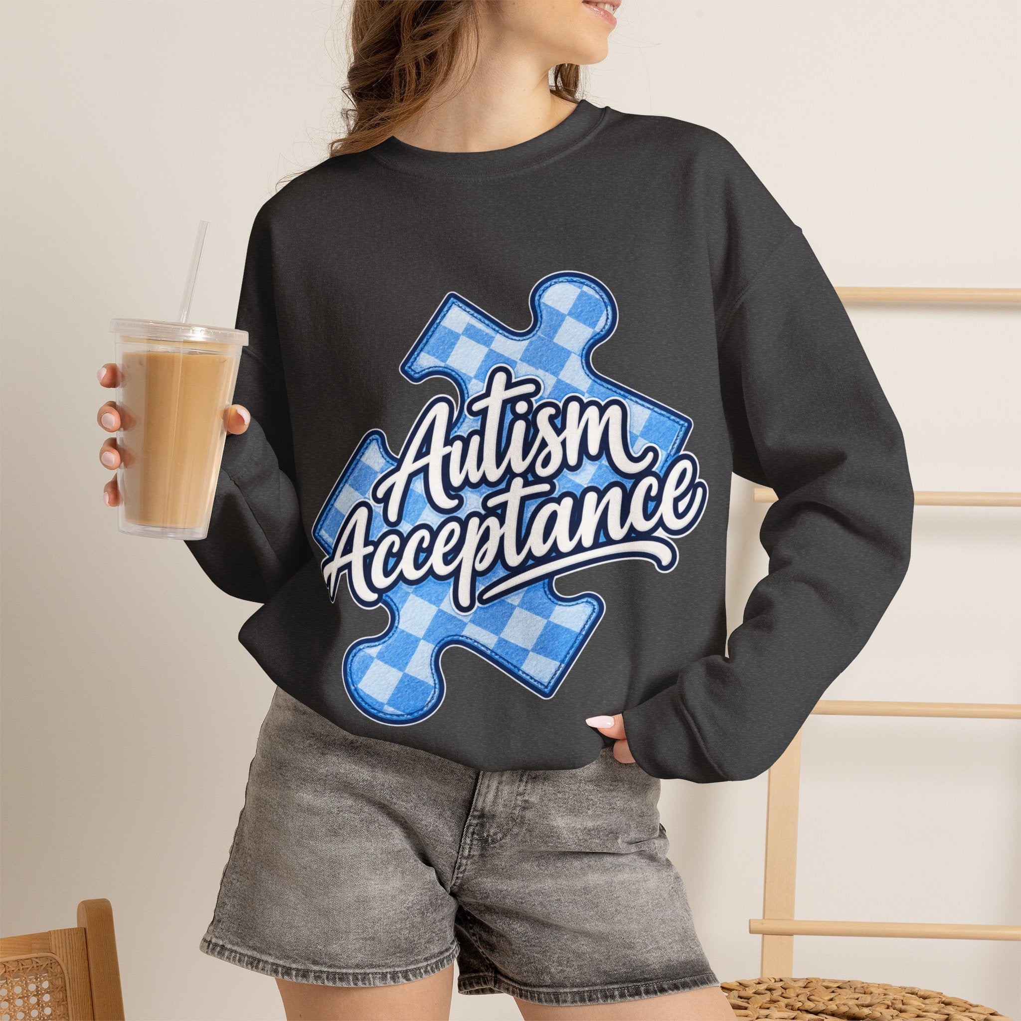 Autism Acceptance Sweatshirt, Puzzle Piece Awareness Crewneck, Autism Advocate Hoodie, Neurodiversity Gift, Autism Family Apparel