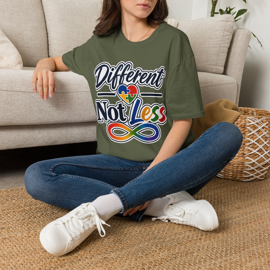 Different Not Less T-Shirt | Autism Awareness Puzzle Heart & Infinity Shirt