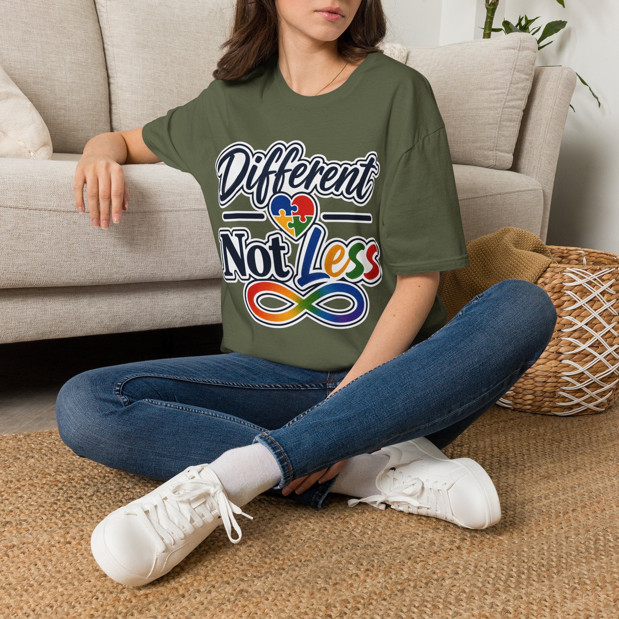 Different Not Less T-Shirt | Autism Awareness Puzzle Heart & Infinity Shirt