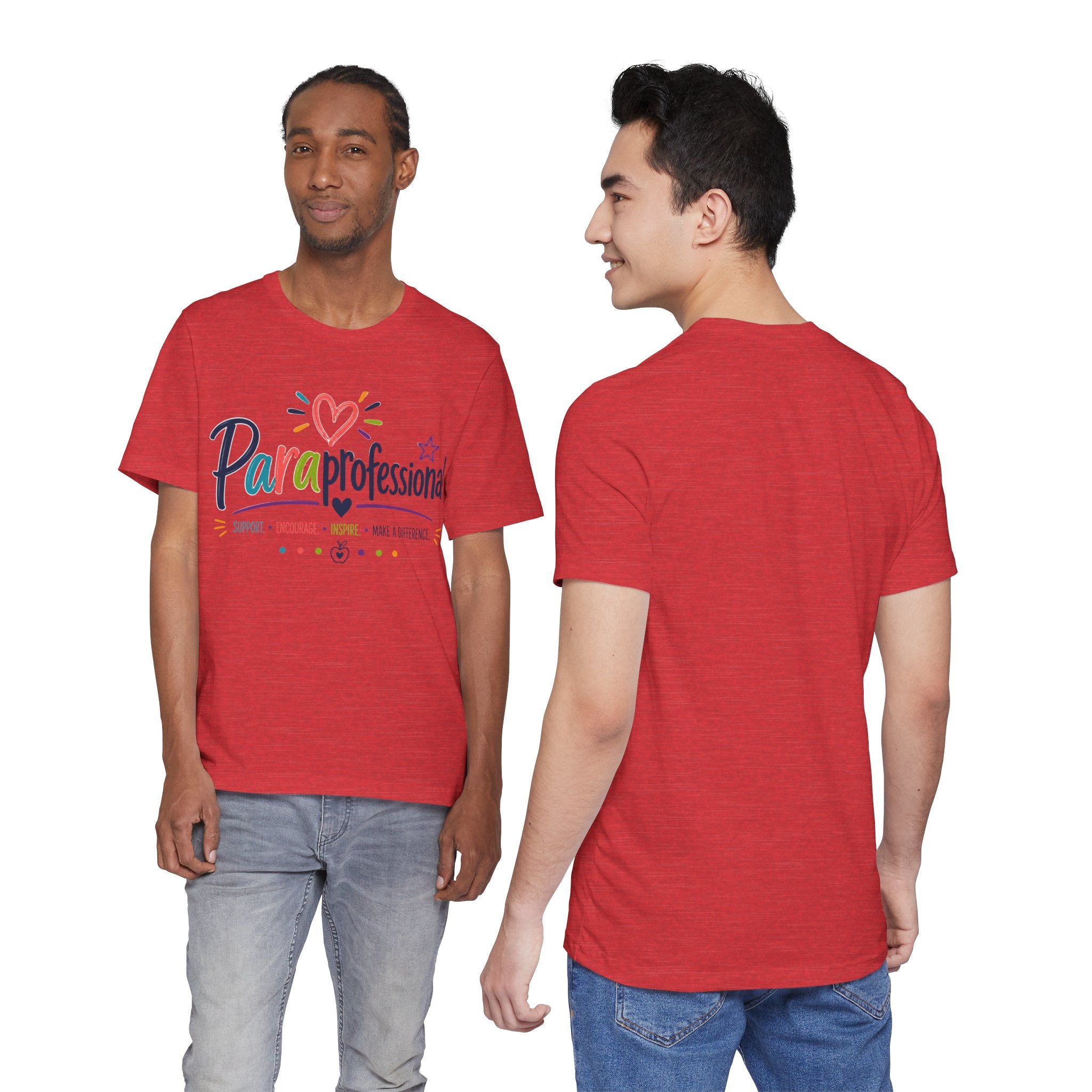 ParaProfessional T‑Shirt — Colorful Heart Design, Support Encourage Inspire Tee