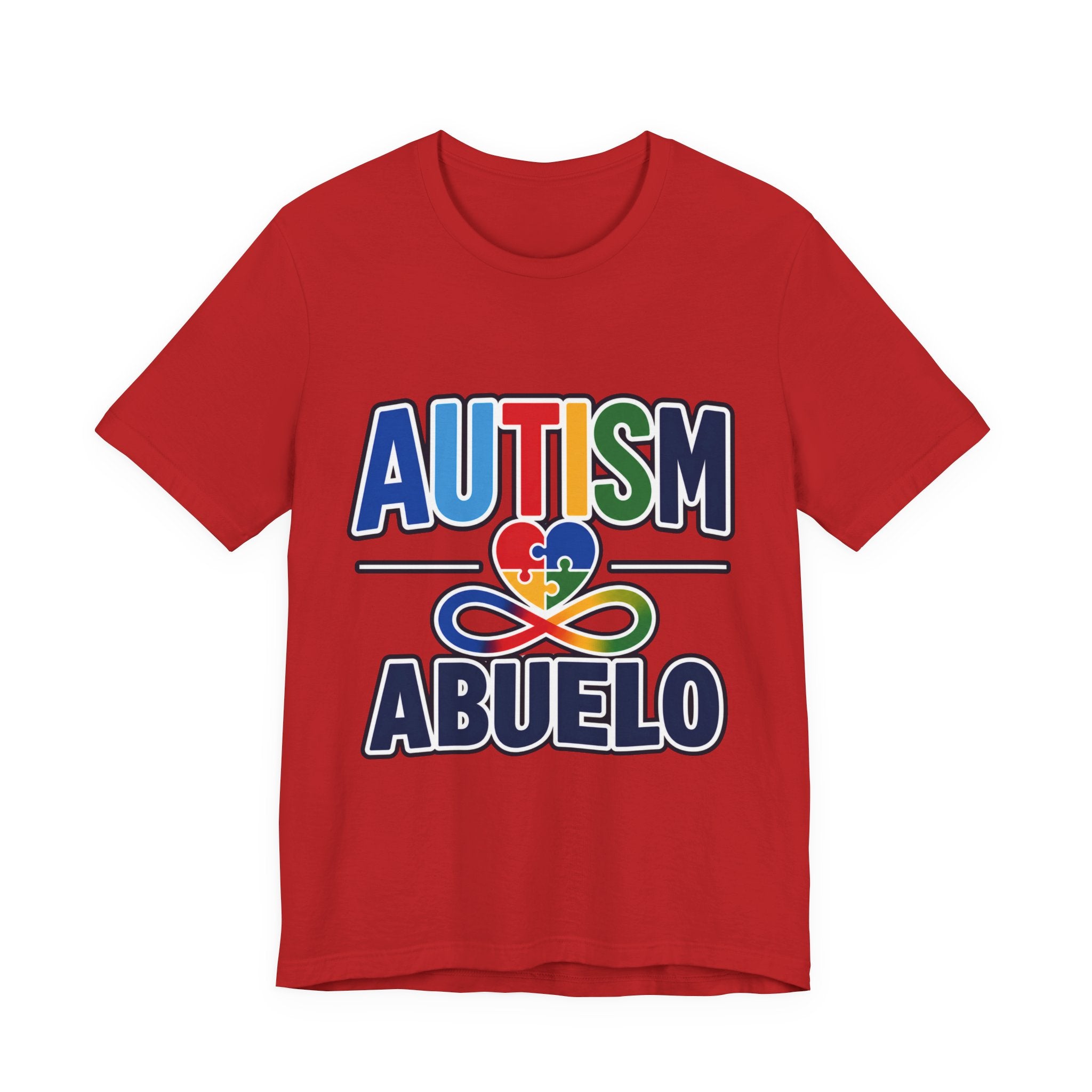 Autism Abuelo Shirt | Proud Autism Grandpa T-Shirt | Spanish Grandpa Puzzle Heart Infinity Design | Autism Awareness & Acceptance Gift