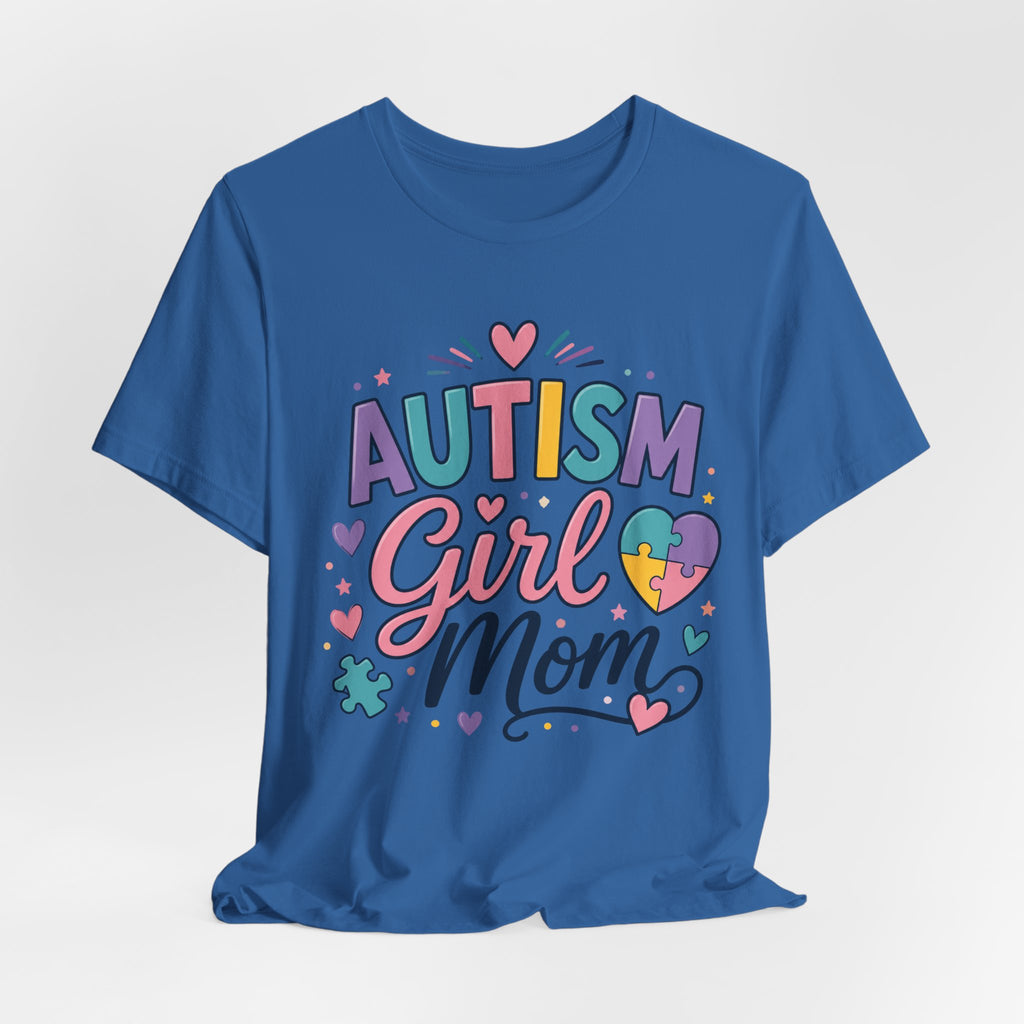 Autism Girl Mom T-Shirt | Puzzle Heart Mom Tee, Neurodiversity Support