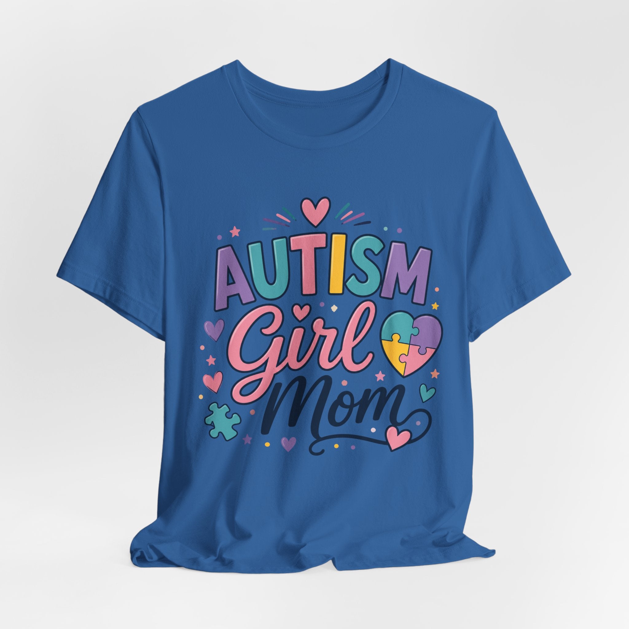 Autism Girl Mom T-Shirt | Puzzle Heart Mom Tee, Neurodiversity Support