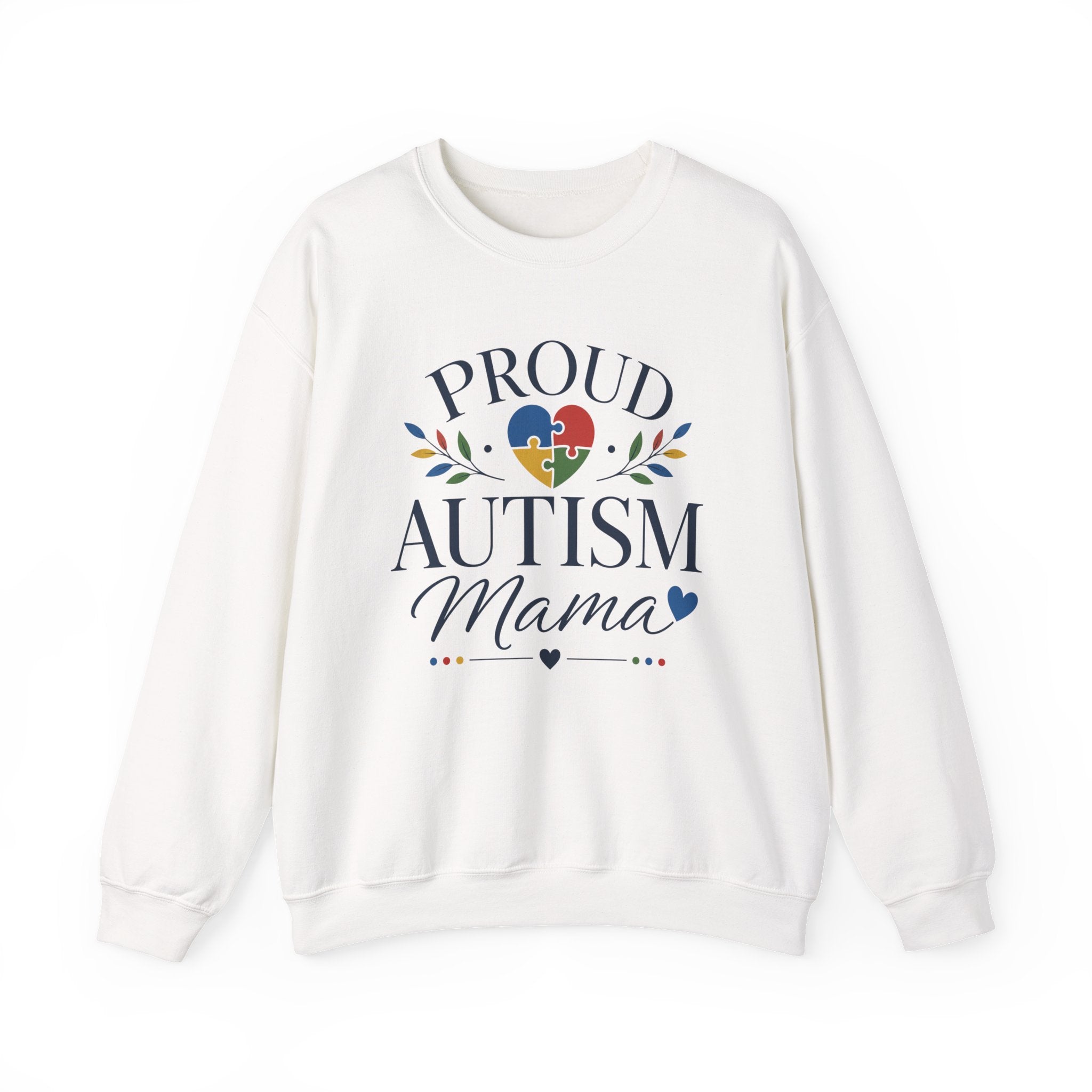 Proud Autism Mama Sweatshirt | Autism Awareness Heart Puzzle Design