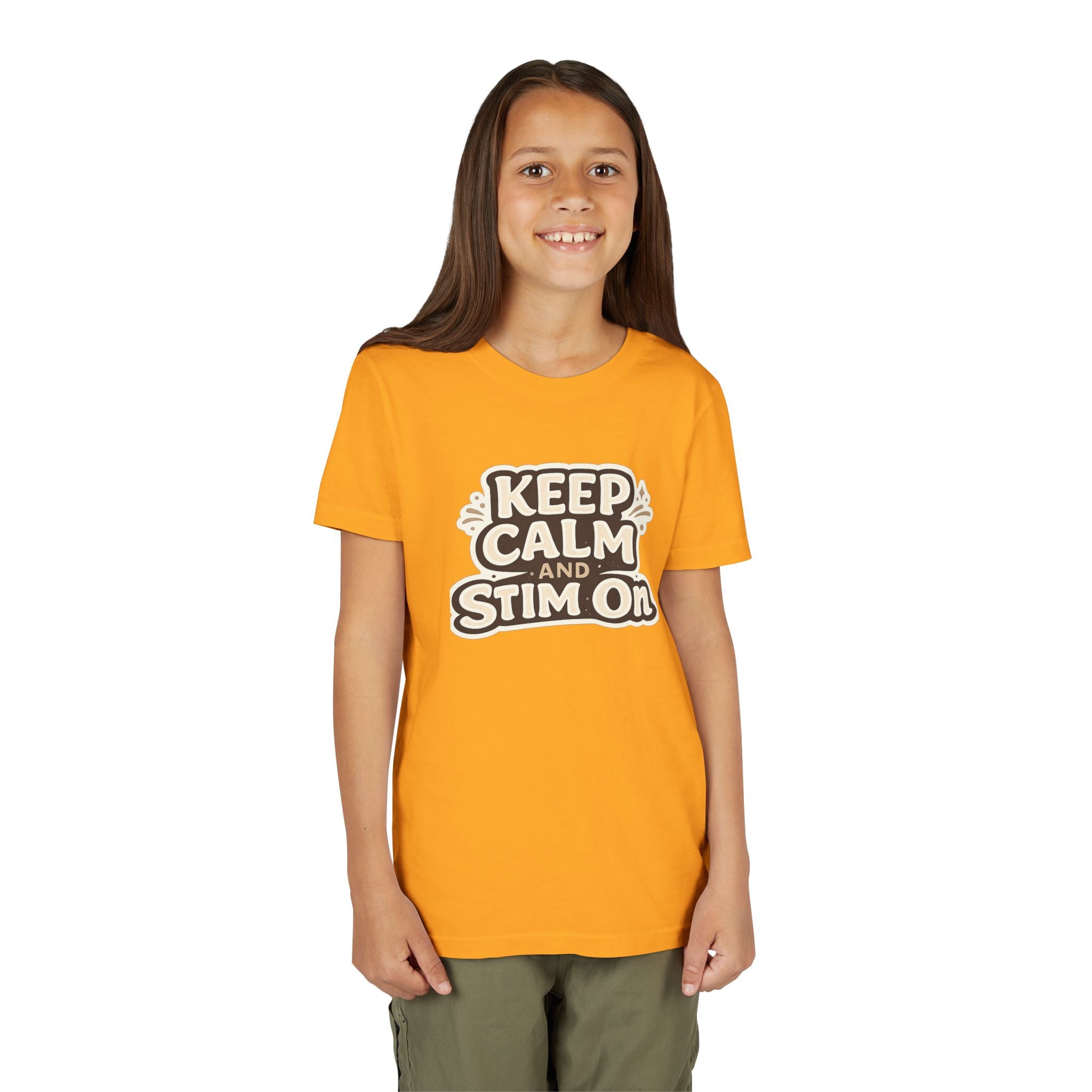 Keep Calm and Stim On Youth Shirt Autism Awareness T Shirt Sensory Friendly Tee Neurodivergent Kids Special Needs Gift Stimming