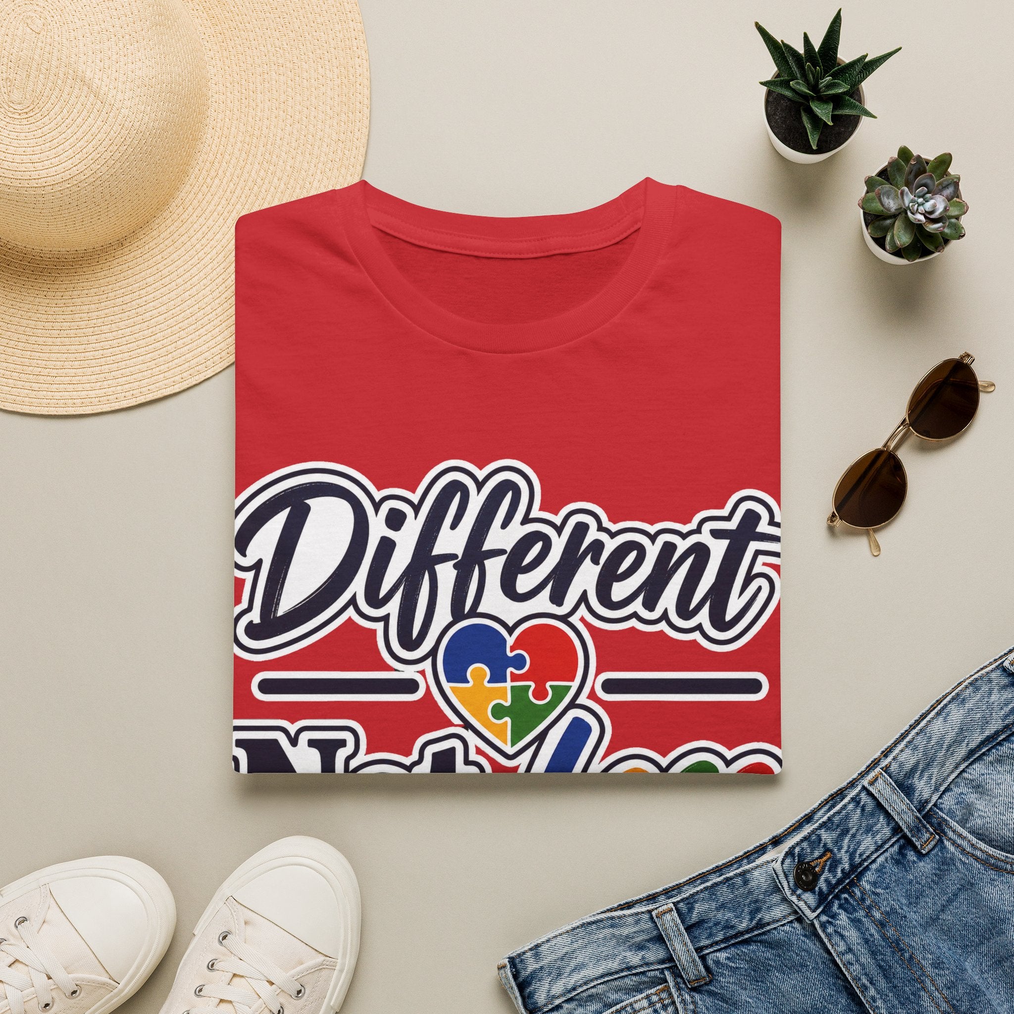 Different Not Less T-Shirt | Autism Awareness Puzzle Heart & Infinity Shirt