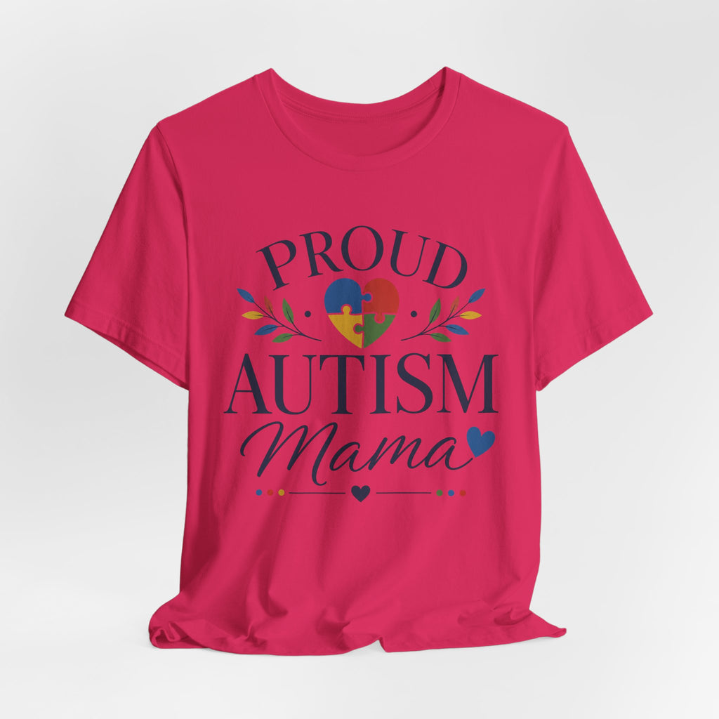 Proud Autism Mama T-Shirt | Puzzle Heart Mom Tee