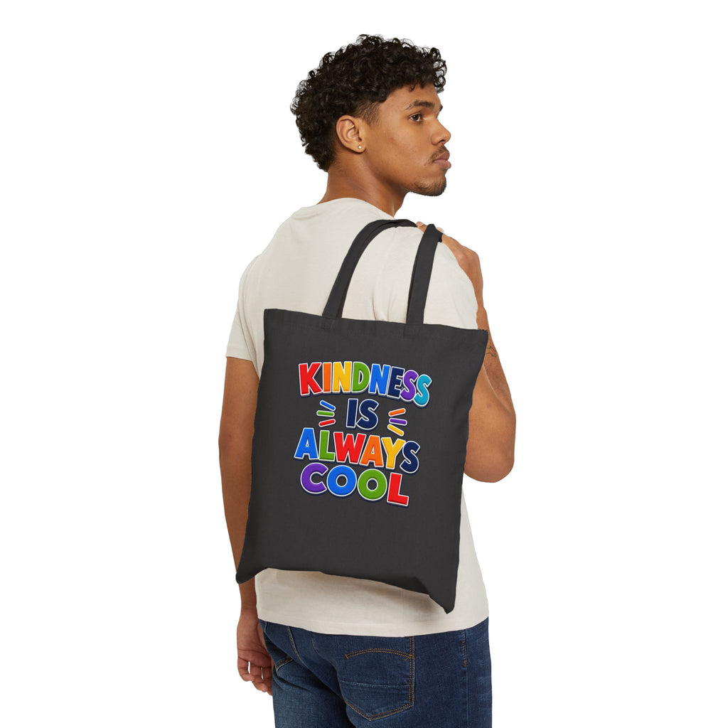 Kindness Is Always Cool Tote Bag | Rainbow Positive Message