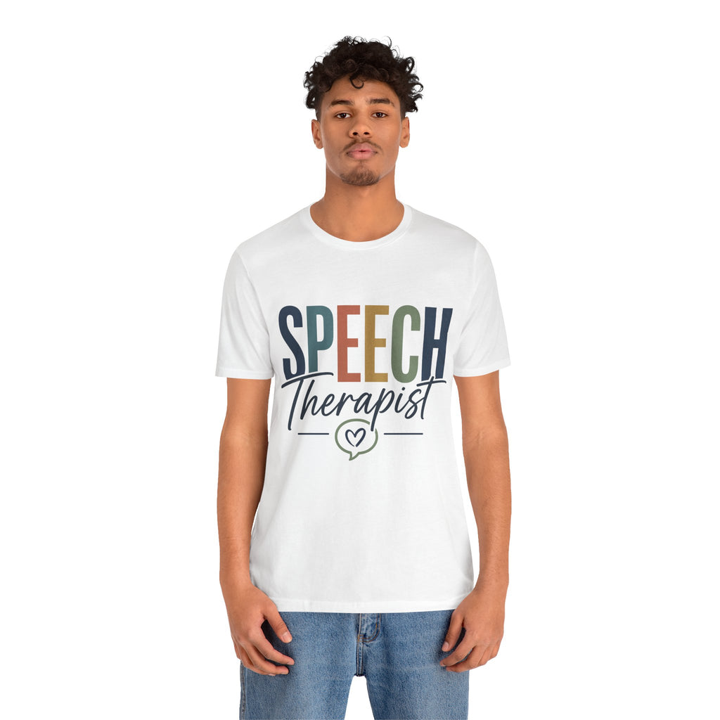 Speech Therapist Shirt | SLP T-Shirt | Heart Typography Graphic Tee | Speech Language Pathologist Gift | Therapist Appreciation Apparel