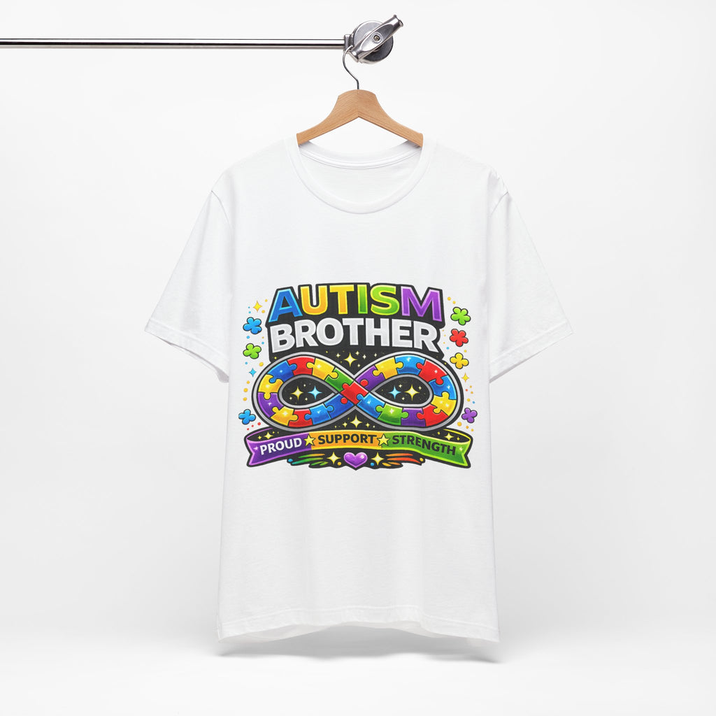 Autism Brother Infinity Puzzle Ribbon T-Shirt | Proud Support Strength