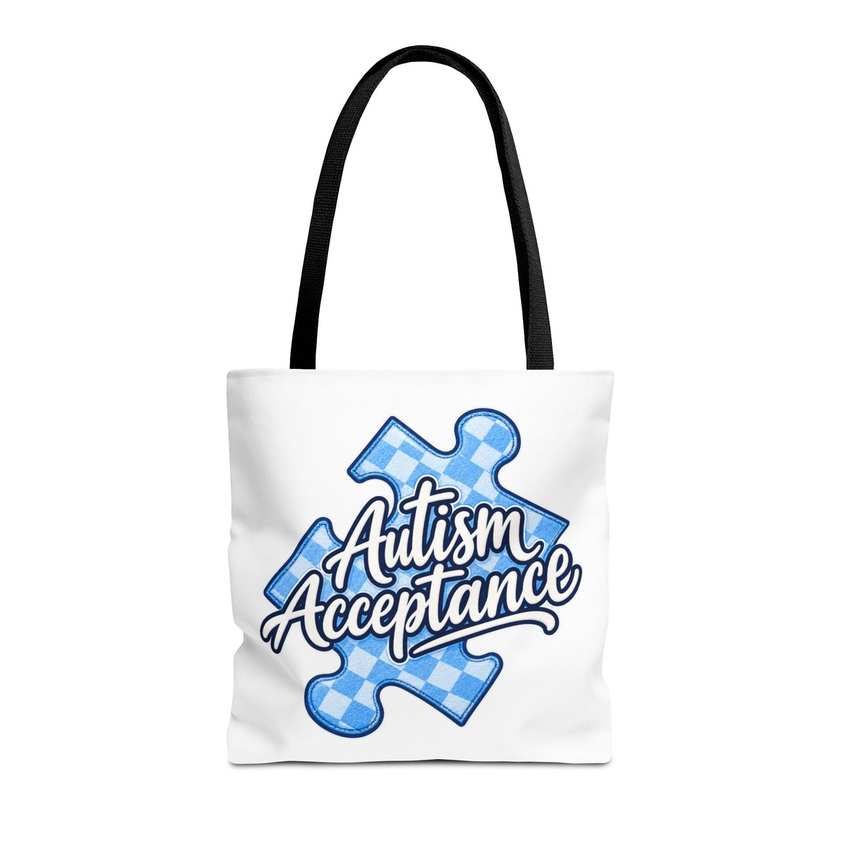 Autism Acceptance Puzzle Piece Tote Bag, Awareness Support Canvas Bag, Autism Advocate Gift, Neurodiversity Family Apparel