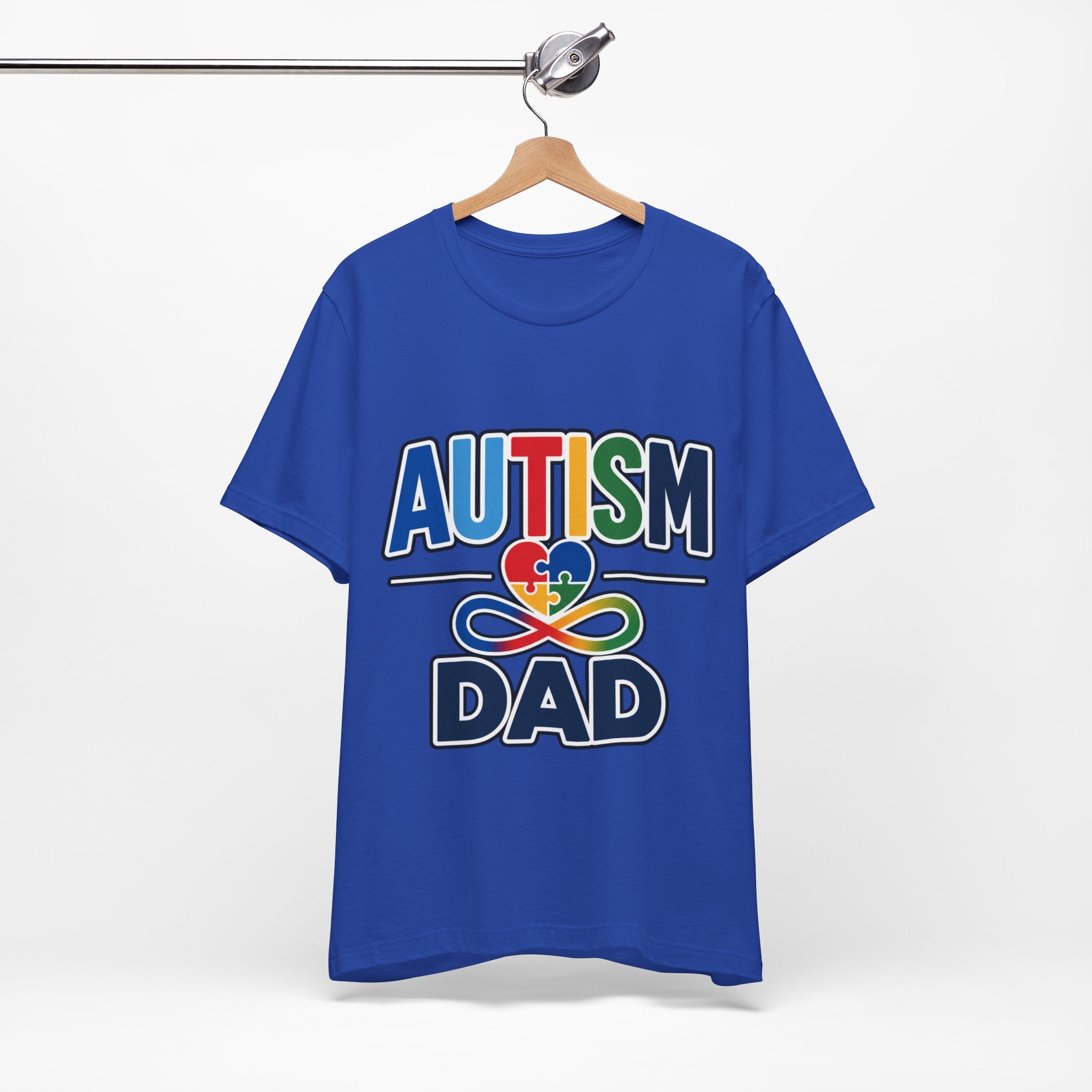 Autism Dad Shirt | Proud Autism Father T-Shirt | Colorful Puzzle Heart Infinity Design | Autism Awareness Gift for Dad | Autism Acceptance Tee
