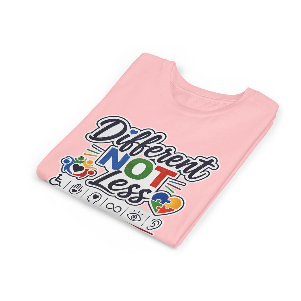 Youth Tee — "Different Not Less" Inclusive Pride Autism Awareness Shirt