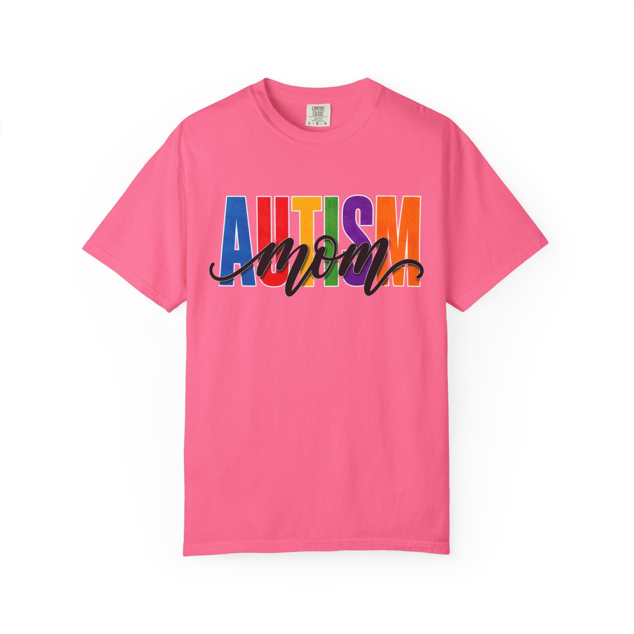 Autism Mom Shirt Autism Mom T Shirt Rainbow Block Letter Tee Script Mom Graphic Autism Awareness Autism Acceptance Gift for Mom