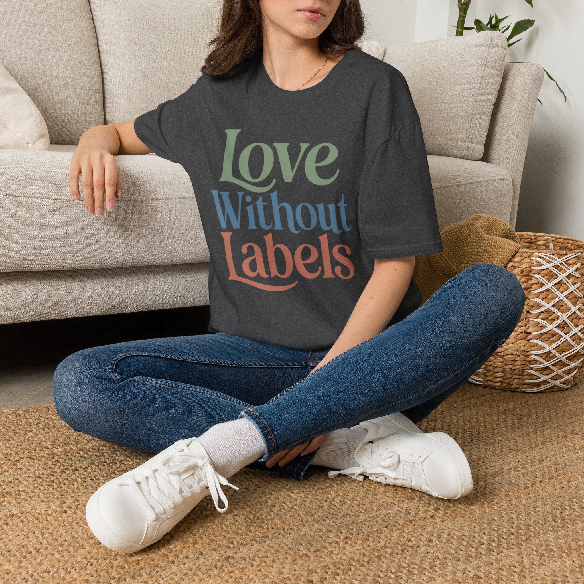 Love Without Labels T-Shirt, Inclusive Typography Tee, Autism Acceptance Shirt, Disability Inclusion Gift, Special Education Teacher Tee
