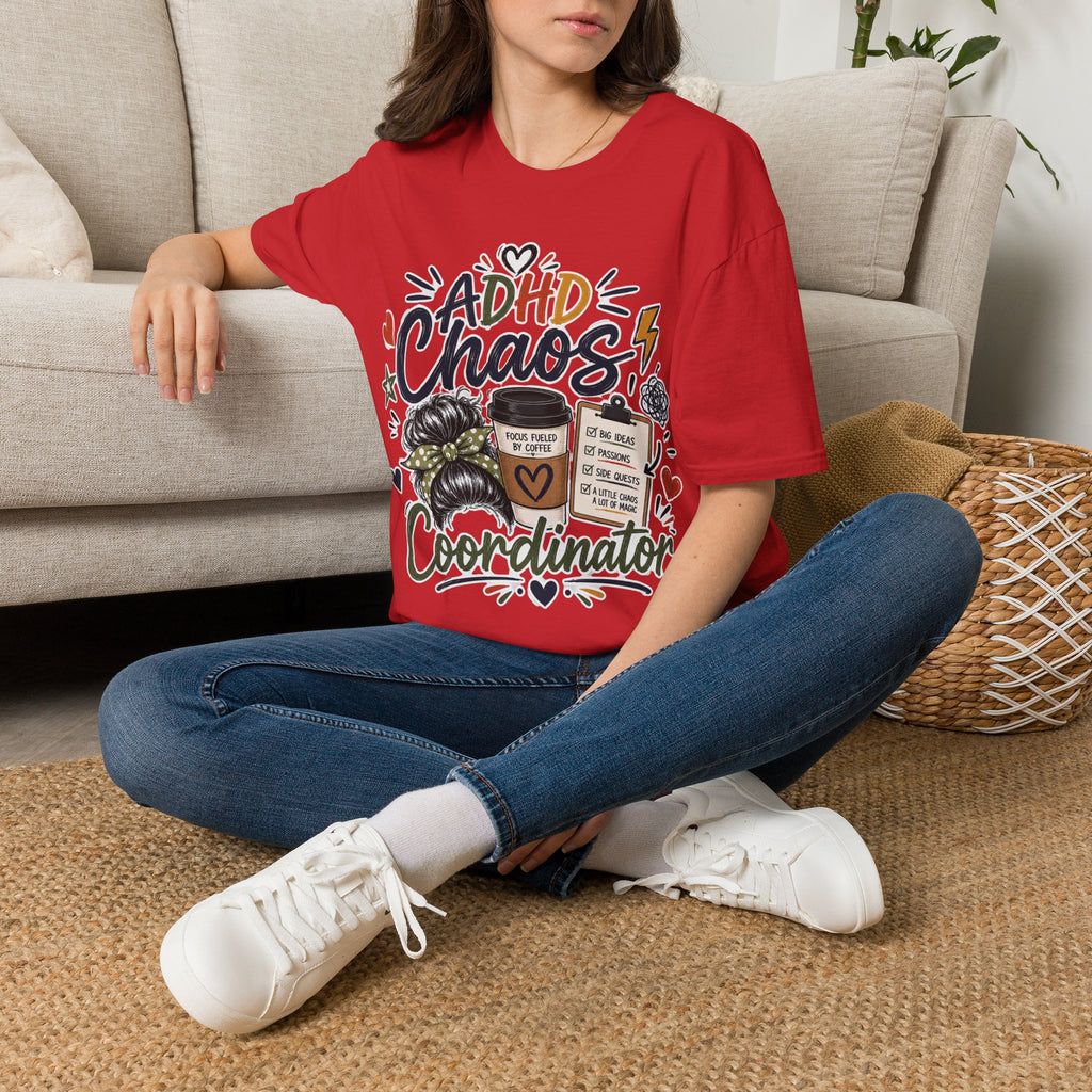 ADHD Chaos Coordinator Shirt | Funny ADHD T-Shirt | ADHD Awareness Graphic Shirt | Mental Health Gift | Coffee & Chaos Apparel