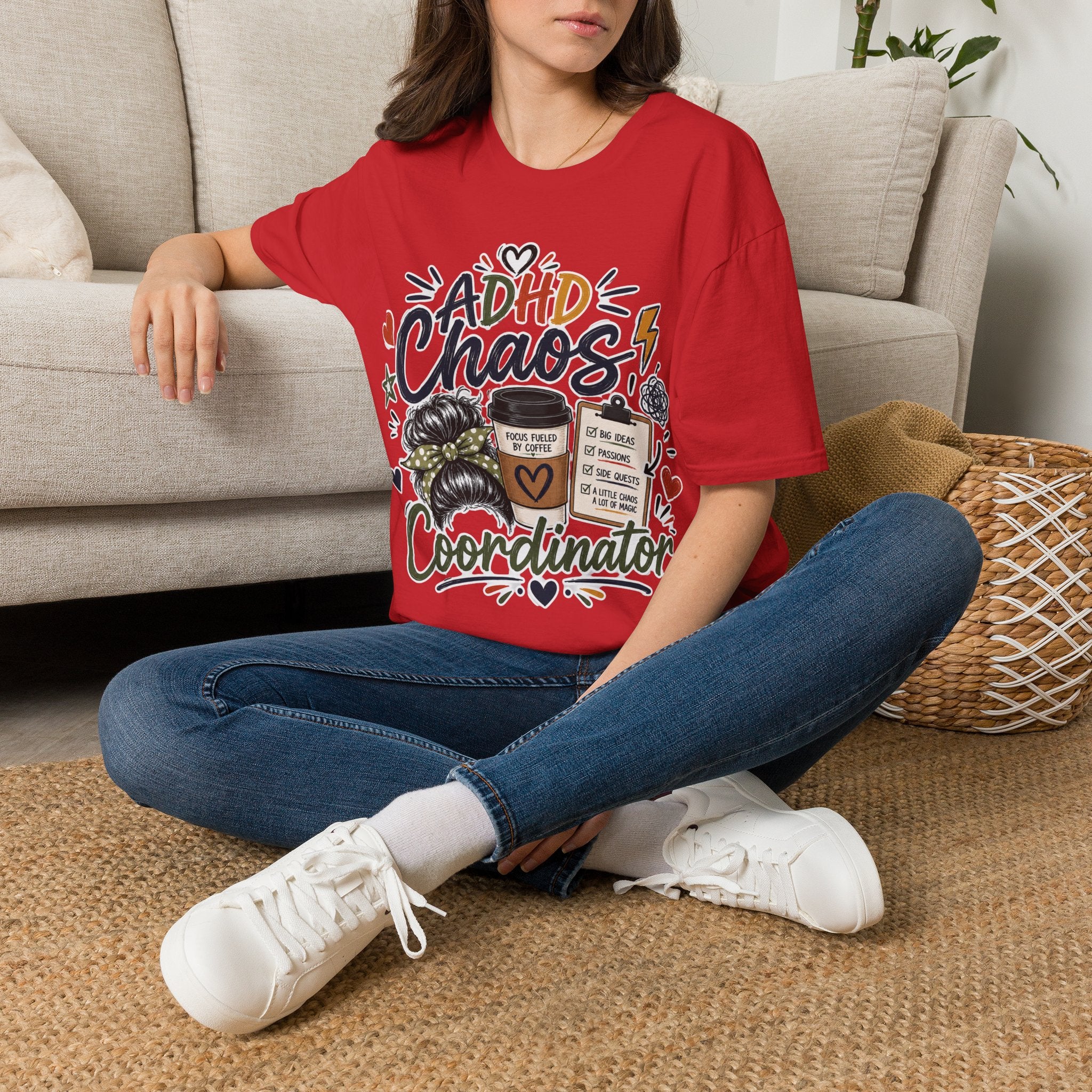ADHD Chaos Coordinator Shirt | Funny ADHD T-Shirt | ADHD Awareness Graphic Shirt | Mental Health Gift | Coffee & Chaos Apparel