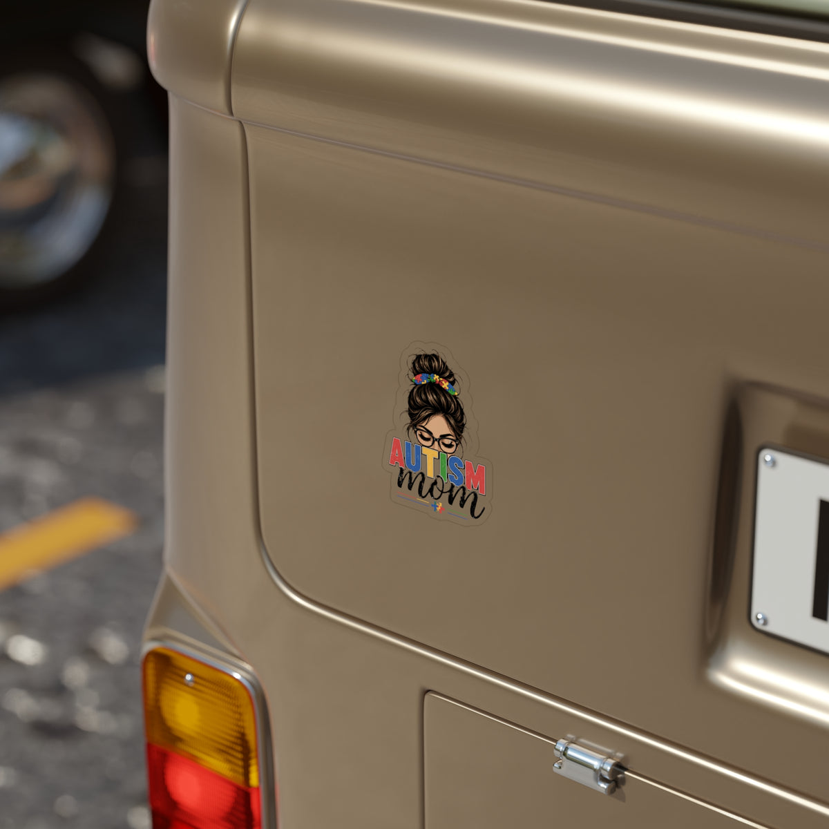 Autism Mom Transparent Sticker Autism Acceptance Decal Waterproof Outdoor Vinyl Sticker Puzzle Heart Car Laptop Water Bottle