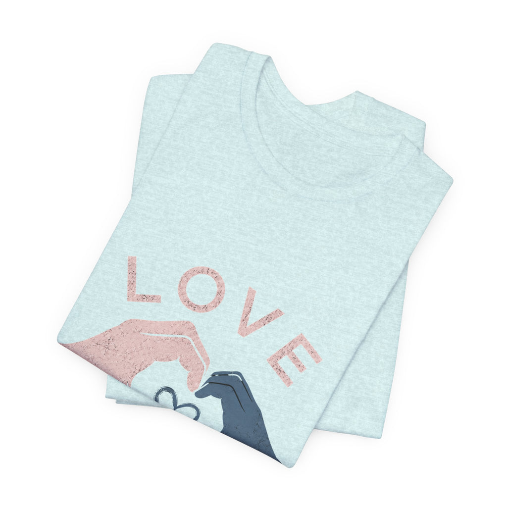 Love Makes Us Strong Autism Acceptance T-Shirt | Heart Hands Tee