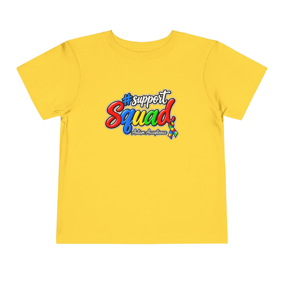 Support Squad Toddler Tee, Autism Awareness Puzzle Ribbon Shirt, Matching Family Toddler Autism Acceptance Gift