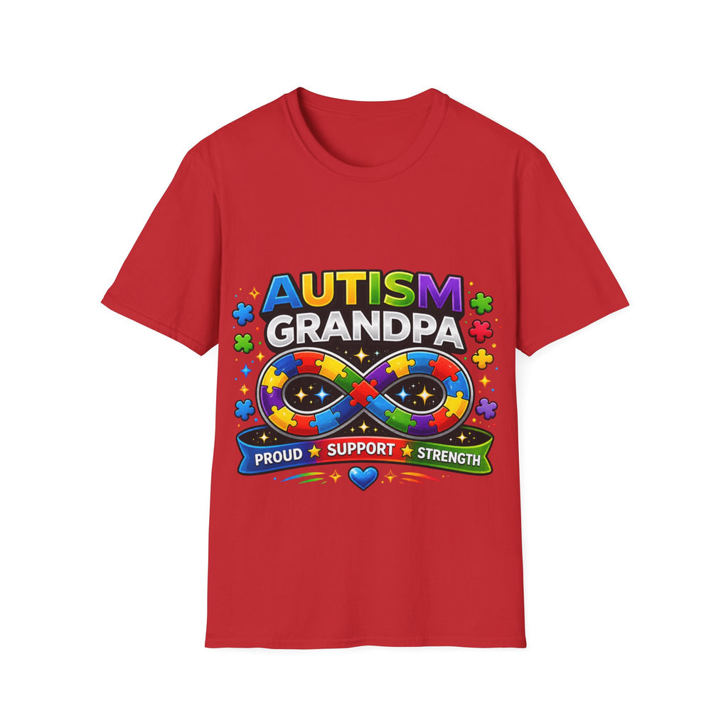 Autism Grandpa Shirt | Proud Autism Grandpa Tee | Puzzle Ribbon Infinity T-Shirt | Autism Awareness Gift for Grandpa