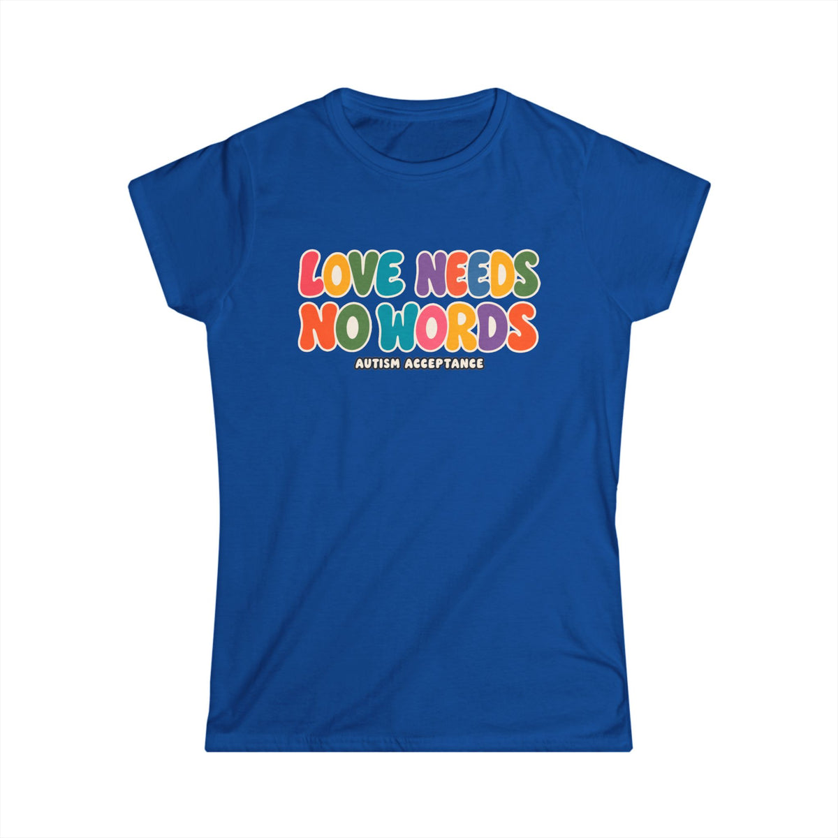 Love Needs No Words Shirt, Autism Acceptance Minimal Tee, Nonverbal Autism T-Shirt, Autism Awareness Gift, White Simple Design