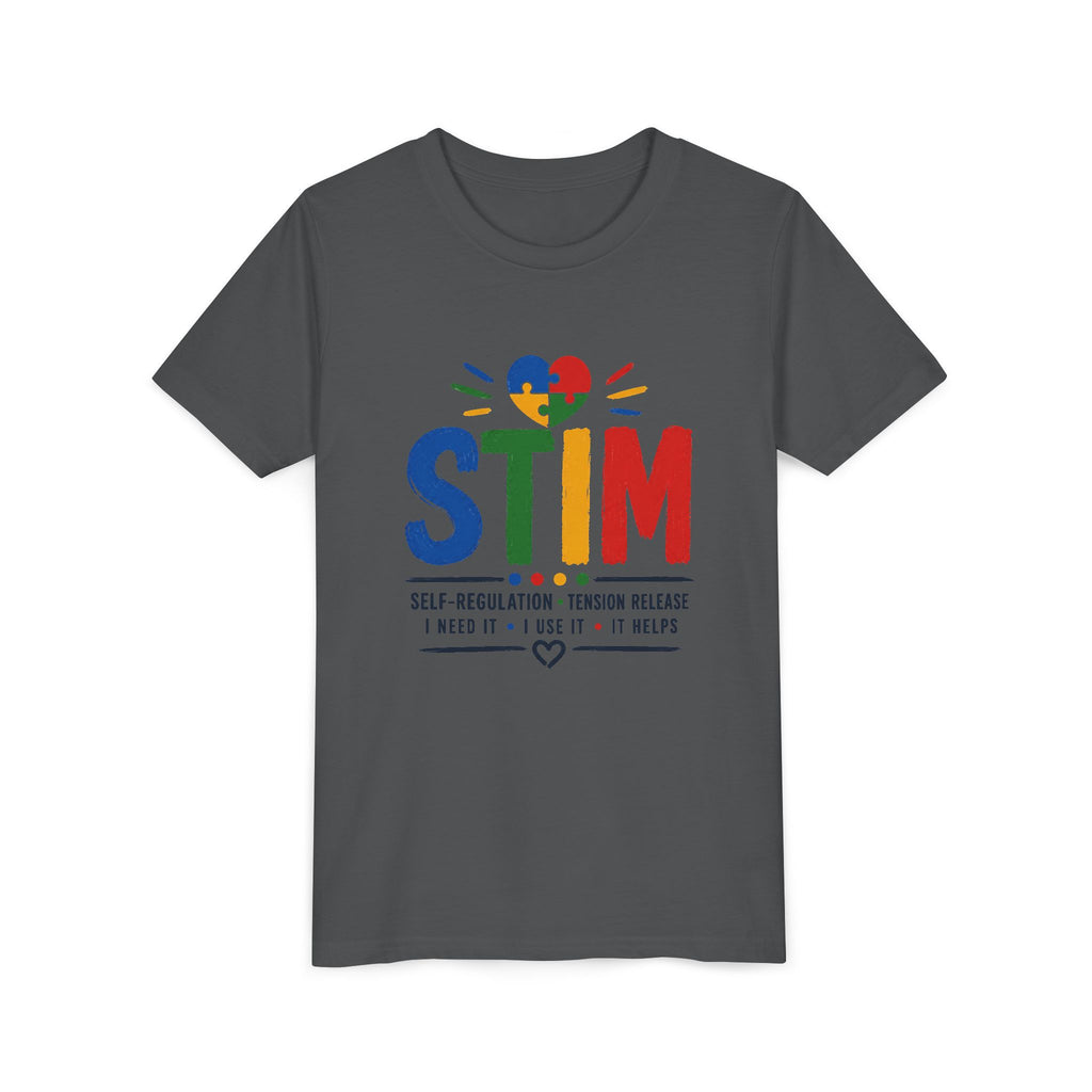 Sensory STIM Pride Heart Youth Tee | Autism Sensory Regulation Shirt