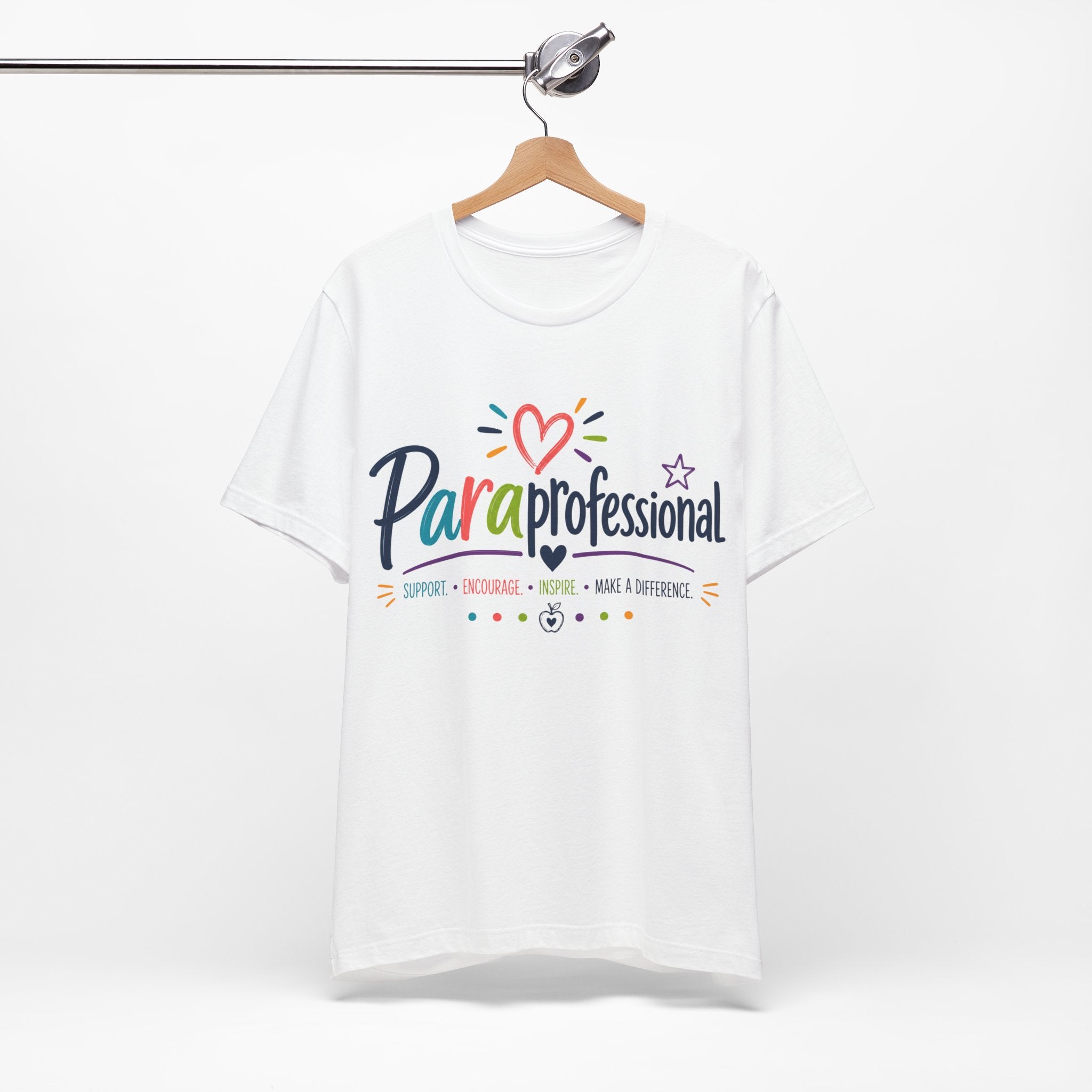 ParaProfessional T‑Shirt — Colorful Heart Design, Support Encourage Inspire Tee
