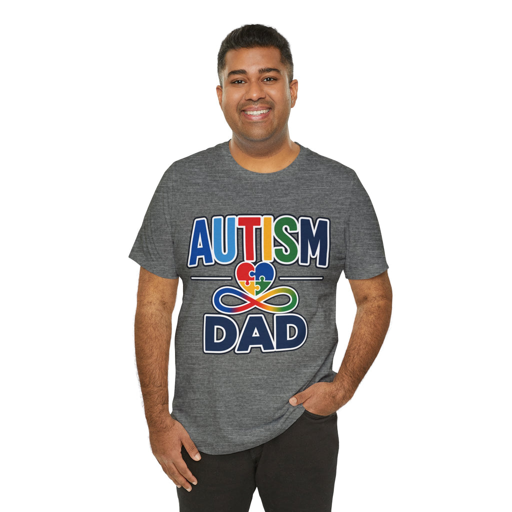 Autism Dad Heart Puzzle Infinity Shirt, Autism Awareness T-Shirt, Autism Acceptance Dad Gift, Neurodiversity Family Apparel