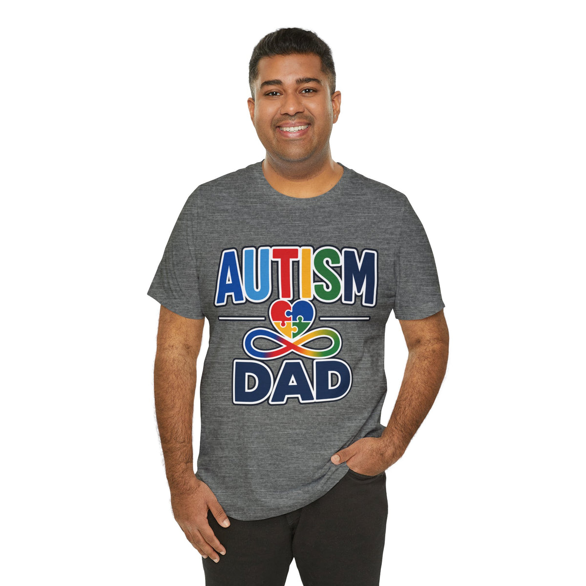 Autism Dad Heart Puzzle Infinity Shirt, Autism Awareness T-Shirt, Autism Acceptance Dad Gift, Neurodiversity Family Apparel