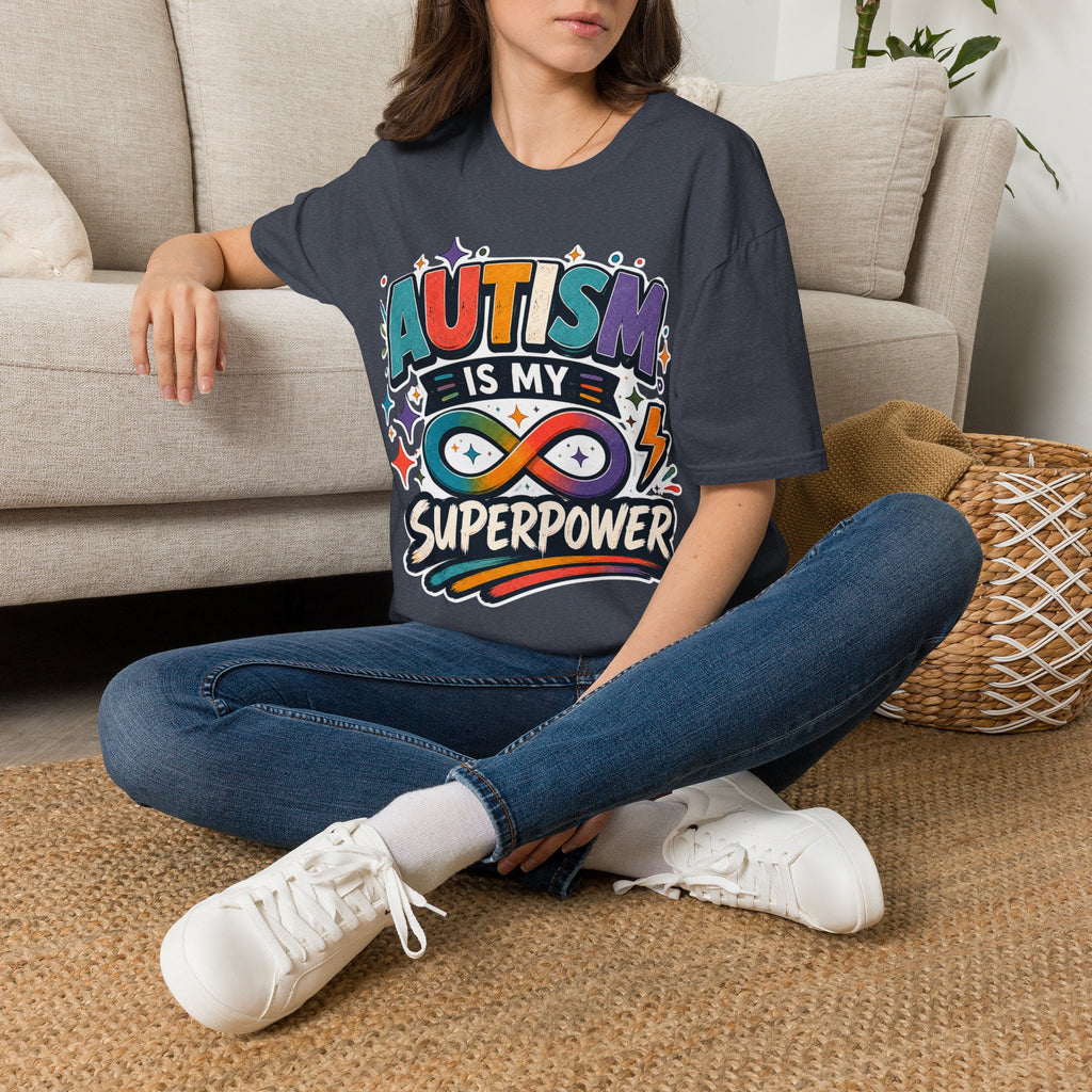 Autism Is My Superpower Shirt Autism Awareness T Shirt Autism Acceptance Tee Infinity Heart Puzzle Design Neurodiversity Gift Unisex