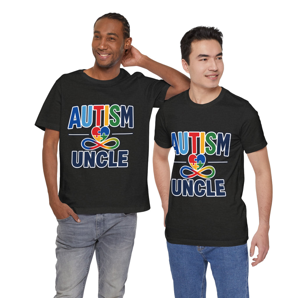 Autism Uncle Shirt | Proud Autism Uncle T-Shirt | Colorful Puzzle Ribbon Infinity Design | Autism Awareness & Acceptance Gift | Special Needs Family Apparel