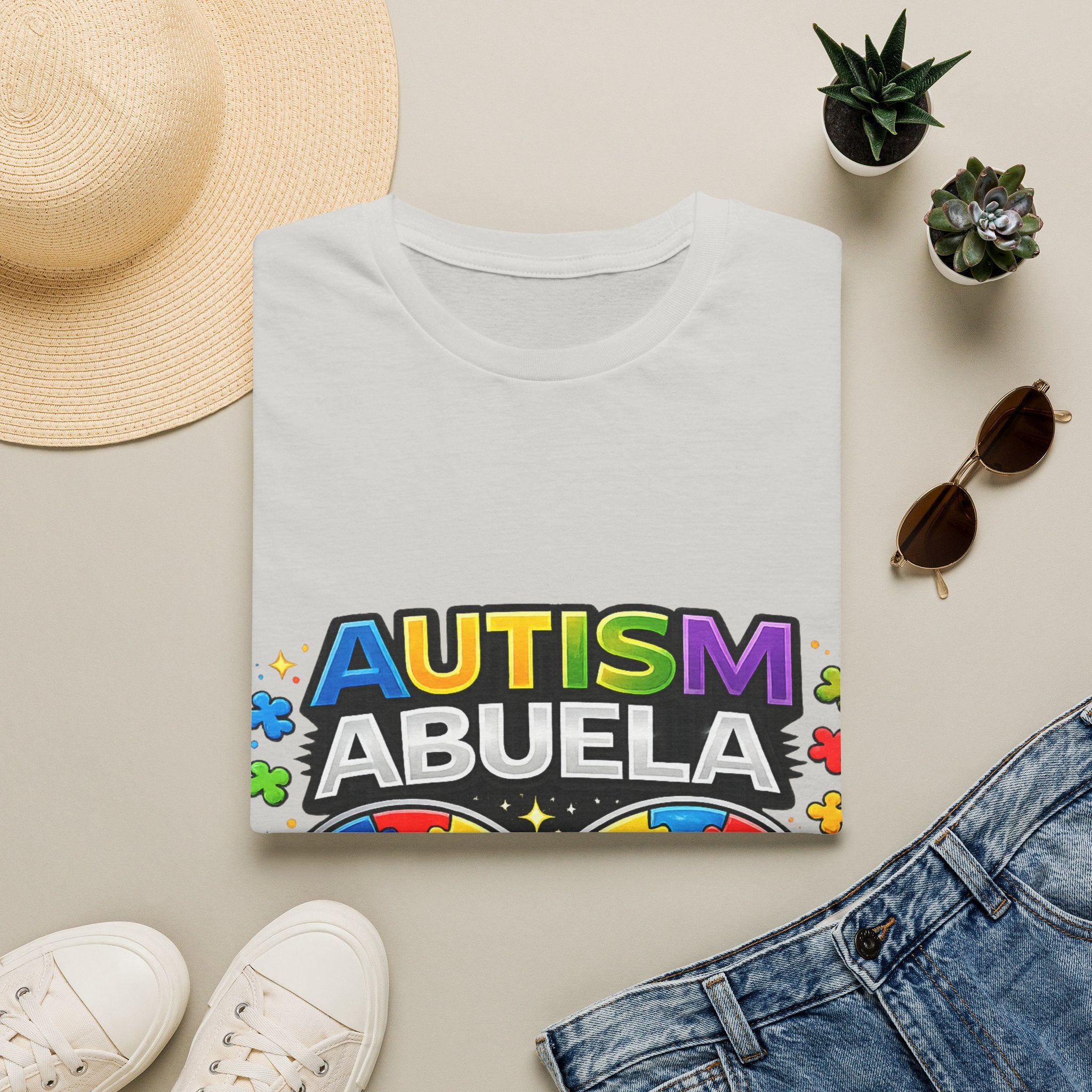 Autism Abuela T-Shirt | Rainbow Puzzle Infinity Design