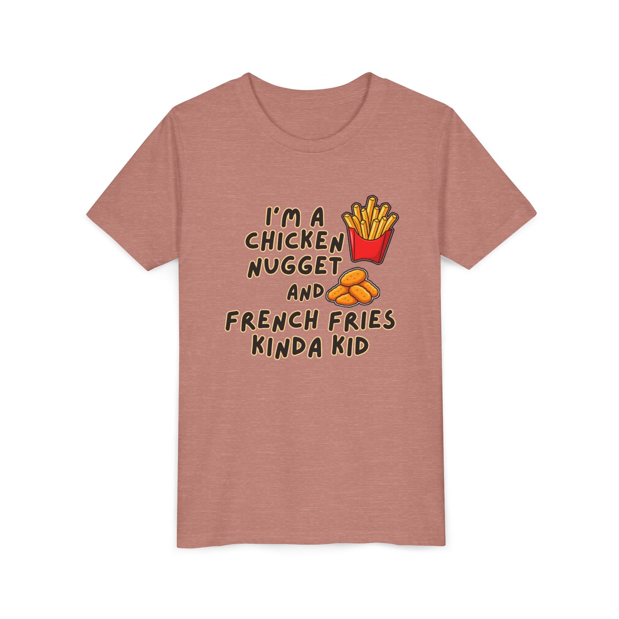 I'm A Chicken Nugget And French Fries Kinda Kid Youth Tee, Autism Picky Eater Shirt, Kids Food Humor Tee, Autism Sensory Eating Gift