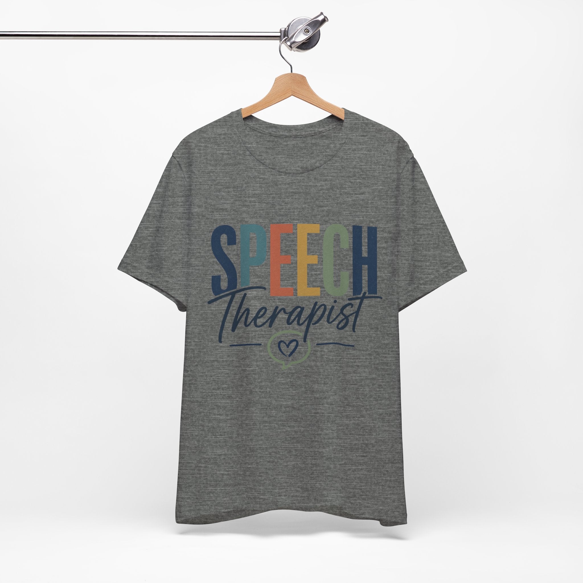 Speech Therapist Shirt | SLP T-Shirt | Heart Typography Graphic Tee | Speech Language Pathologist Gift | Therapist Appreciation Apparel