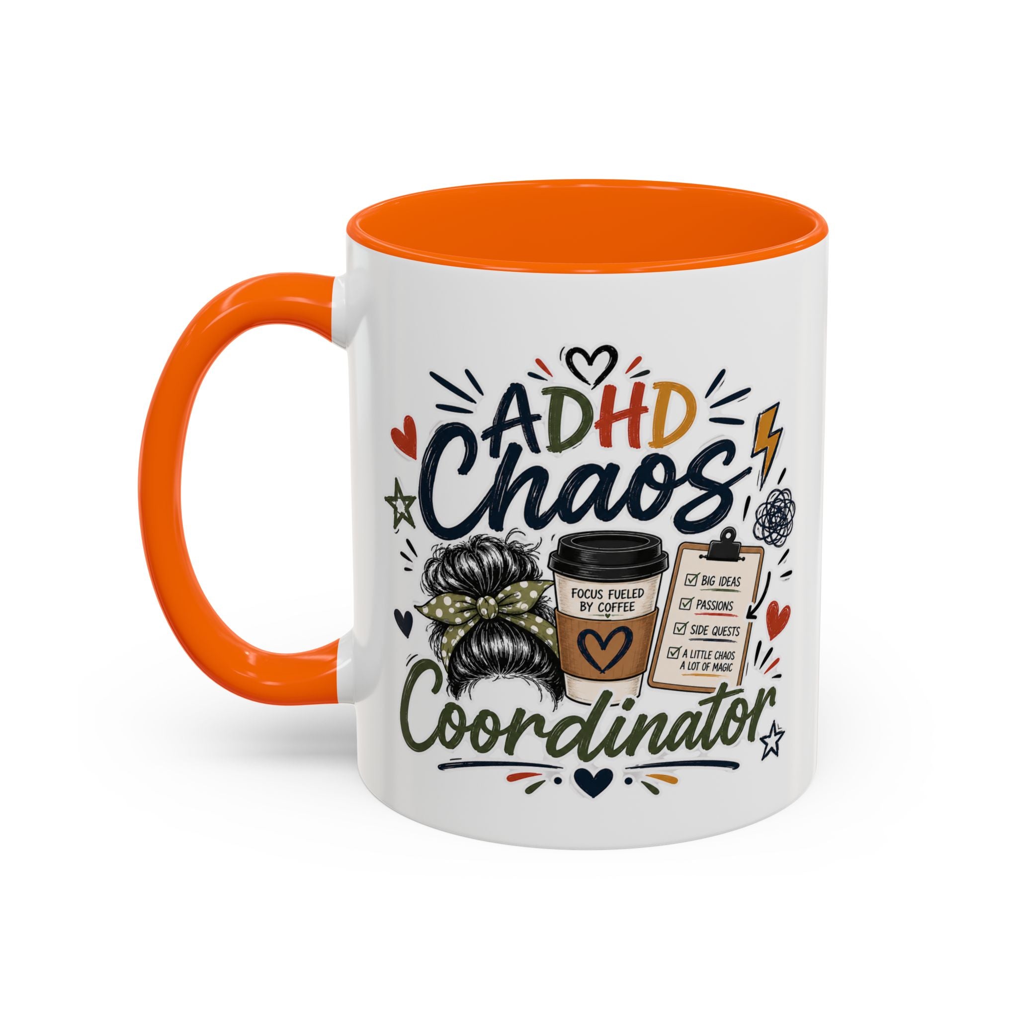 ADHD Chaos Coordinator Mug | Funny ADHD Coffee Mug | Mental Health Awareness Cup | Ceramic Coffee Mug for Moms, Teachers & ADHD Lovers