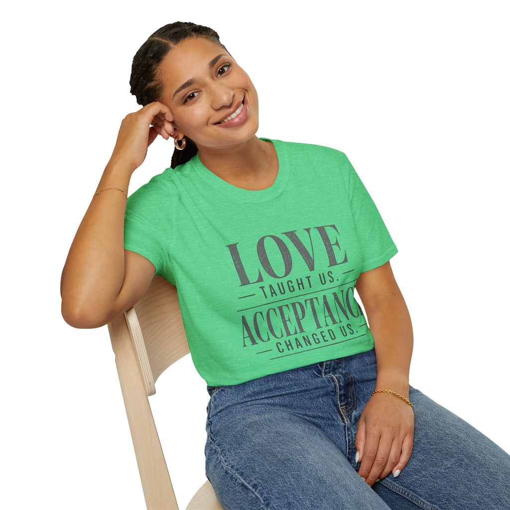 Love Taught Us Acceptance T-Shirt | Inspirational Typography Tee | Special Needs | Inclusion