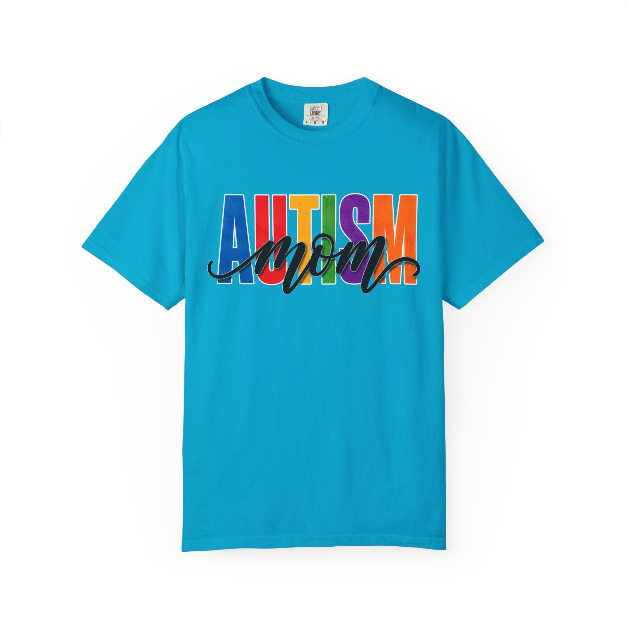 Autism Mom Shirt Autism Mom T Shirt Rainbow Block Letter Tee Script Mom Graphic Autism Awareness Autism Acceptance Gift for Mom