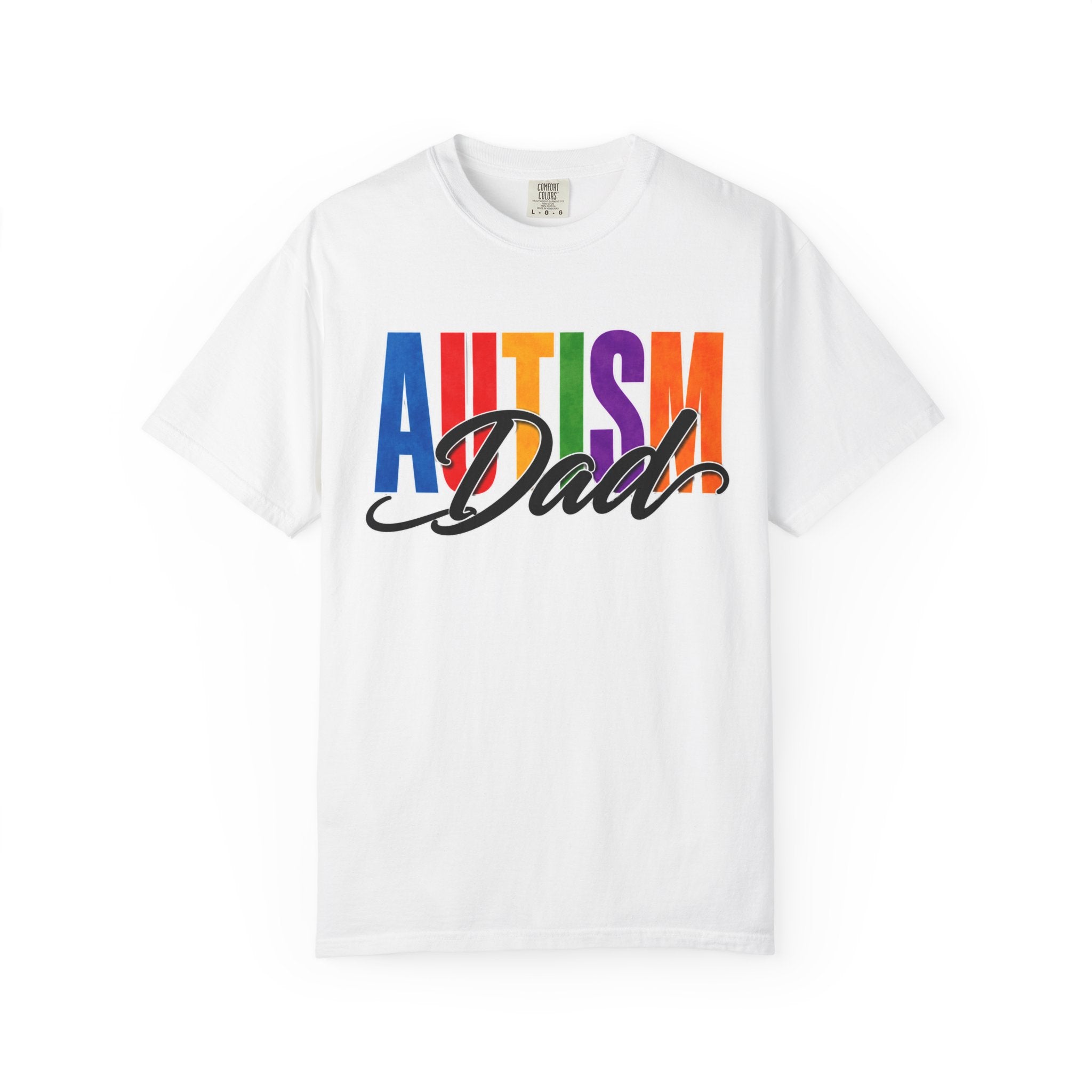 Autism Dad Shirt Autism Dad T Shirt Proud Autism Father Rainbow Block Letter Tee Autism Awareness Autism Acceptance Gift for Dad
