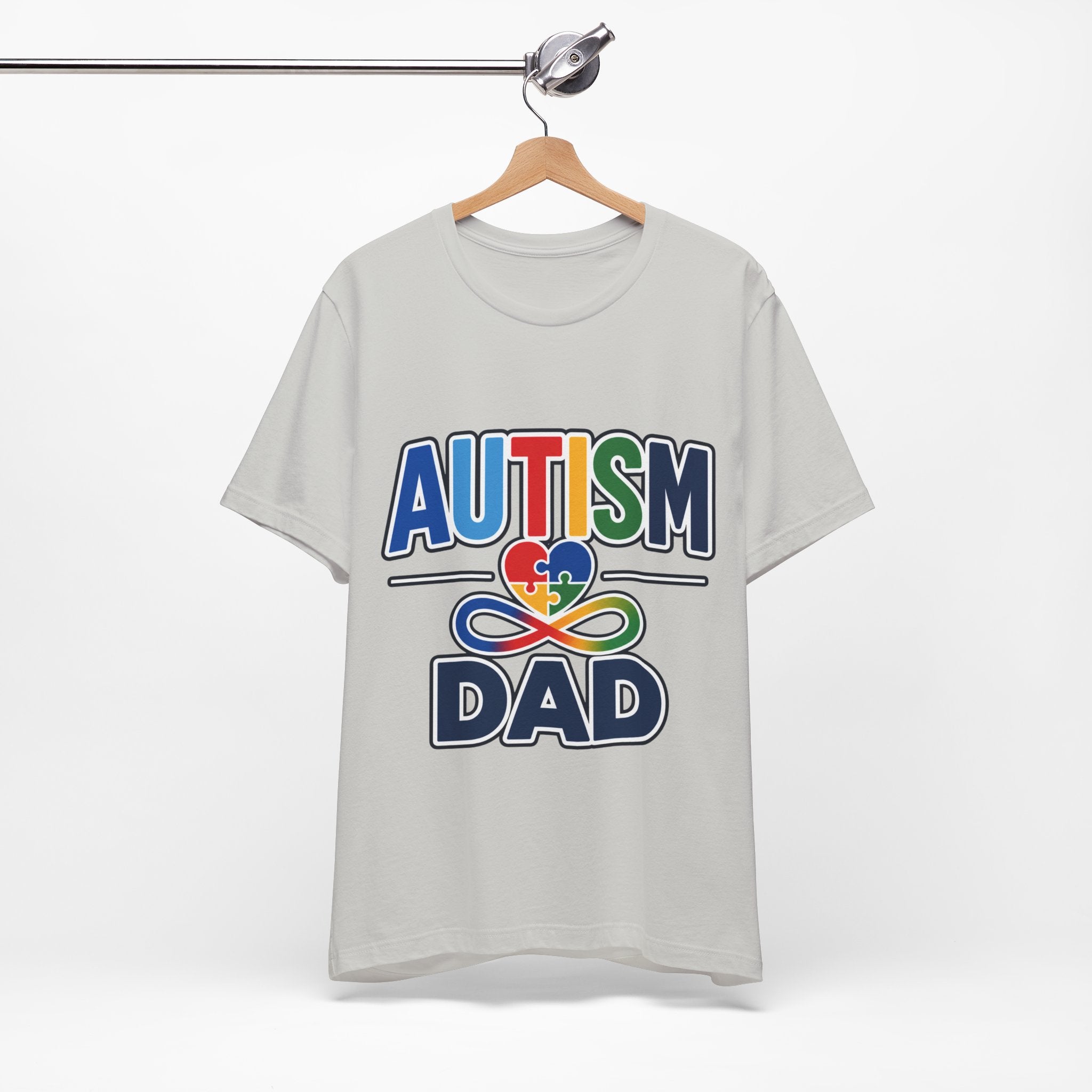 Autism Dad Shirt | Proud Autism Father T-Shirt | Colorful Puzzle Heart Infinity Design | Autism Awareness Gift for Dad | Autism Acceptance Tee