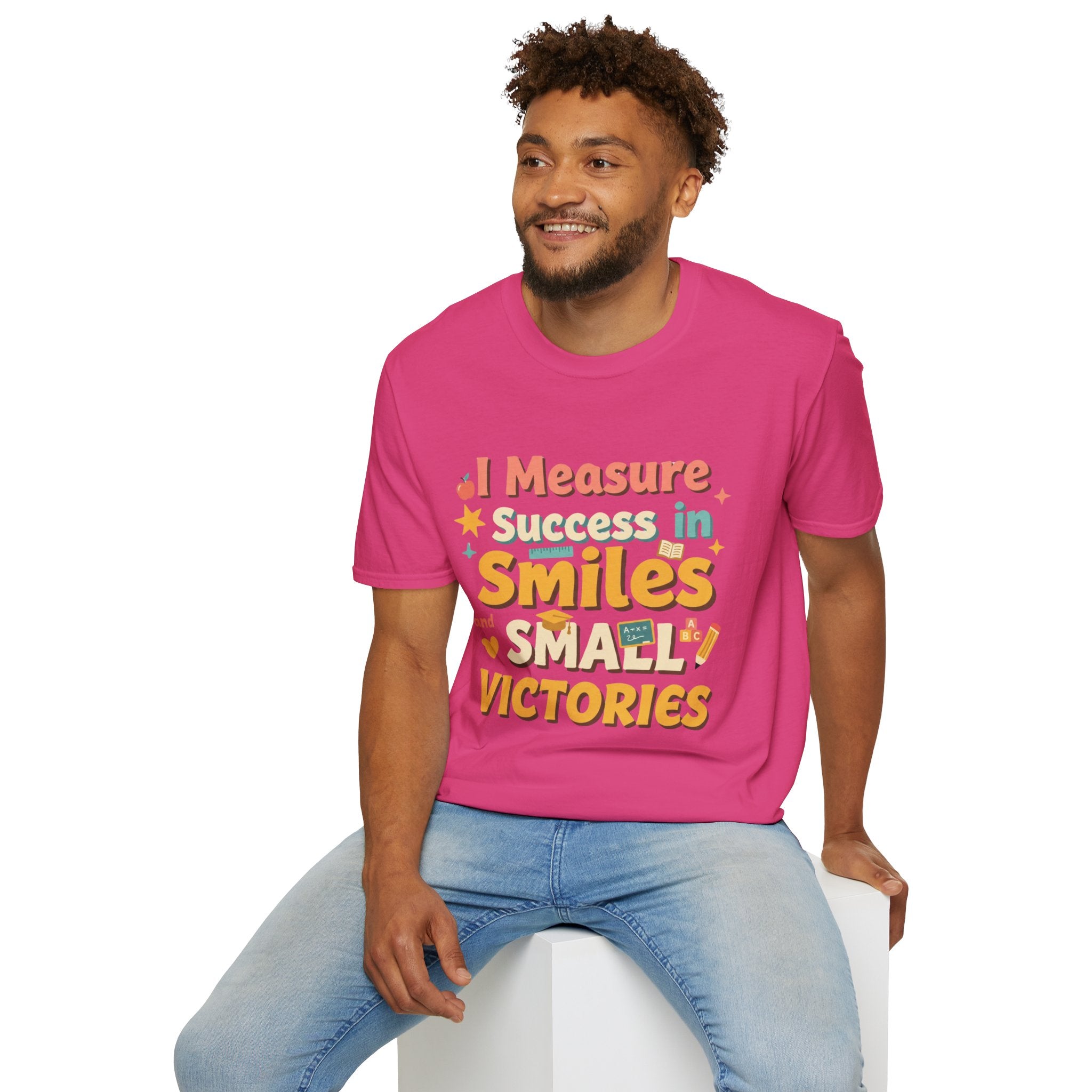 I Measure Success in Smiles Graphic T-Shirt | Positive Quote Tee