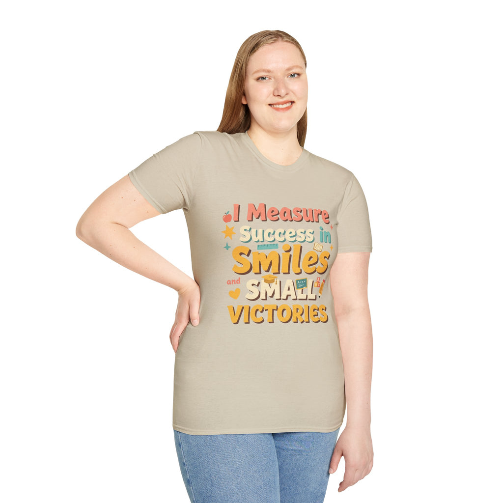 I Measure Success in Smiles Graphic T-Shirt | Positive Quote Tee