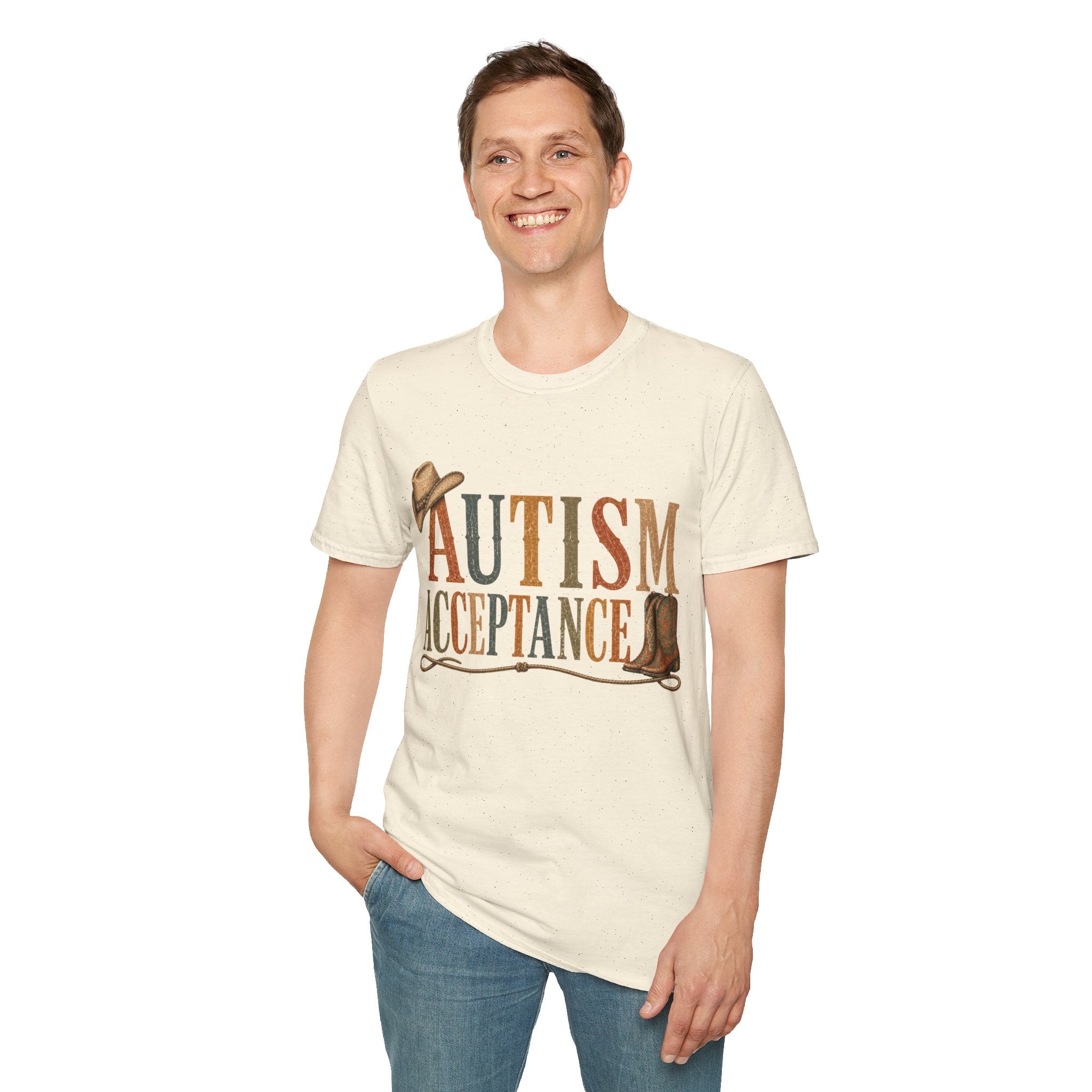 Autism Acceptance T-Shirt | Western Cowboy Hat Typography