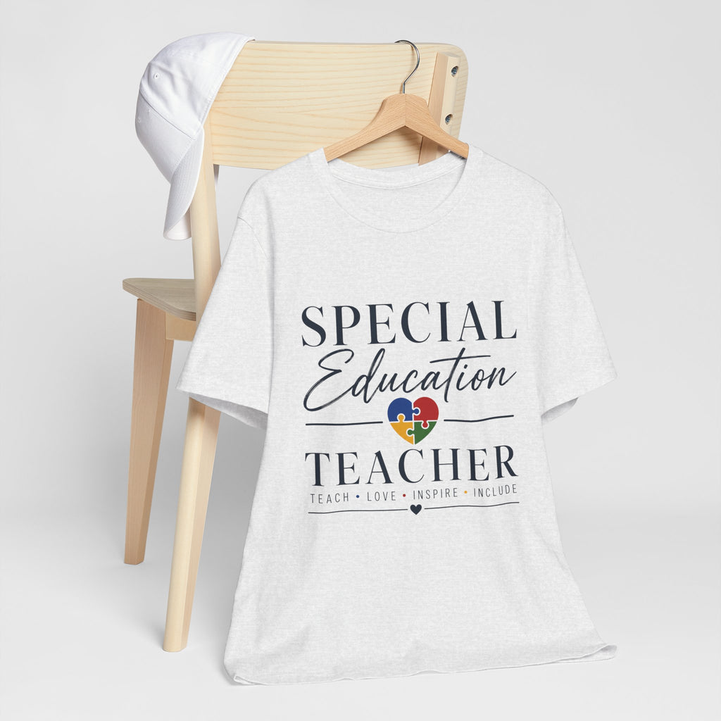 Special Education Teacher Shirt | Teach Love Inspire T-Shirt | Puzzle Heart Graphic Tee | Autism Acceptance Gift | Inclusive Teacher