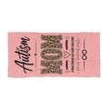 Autism Mom Beach Towel - Pink Leopard Print Supportive Infinity Symbol