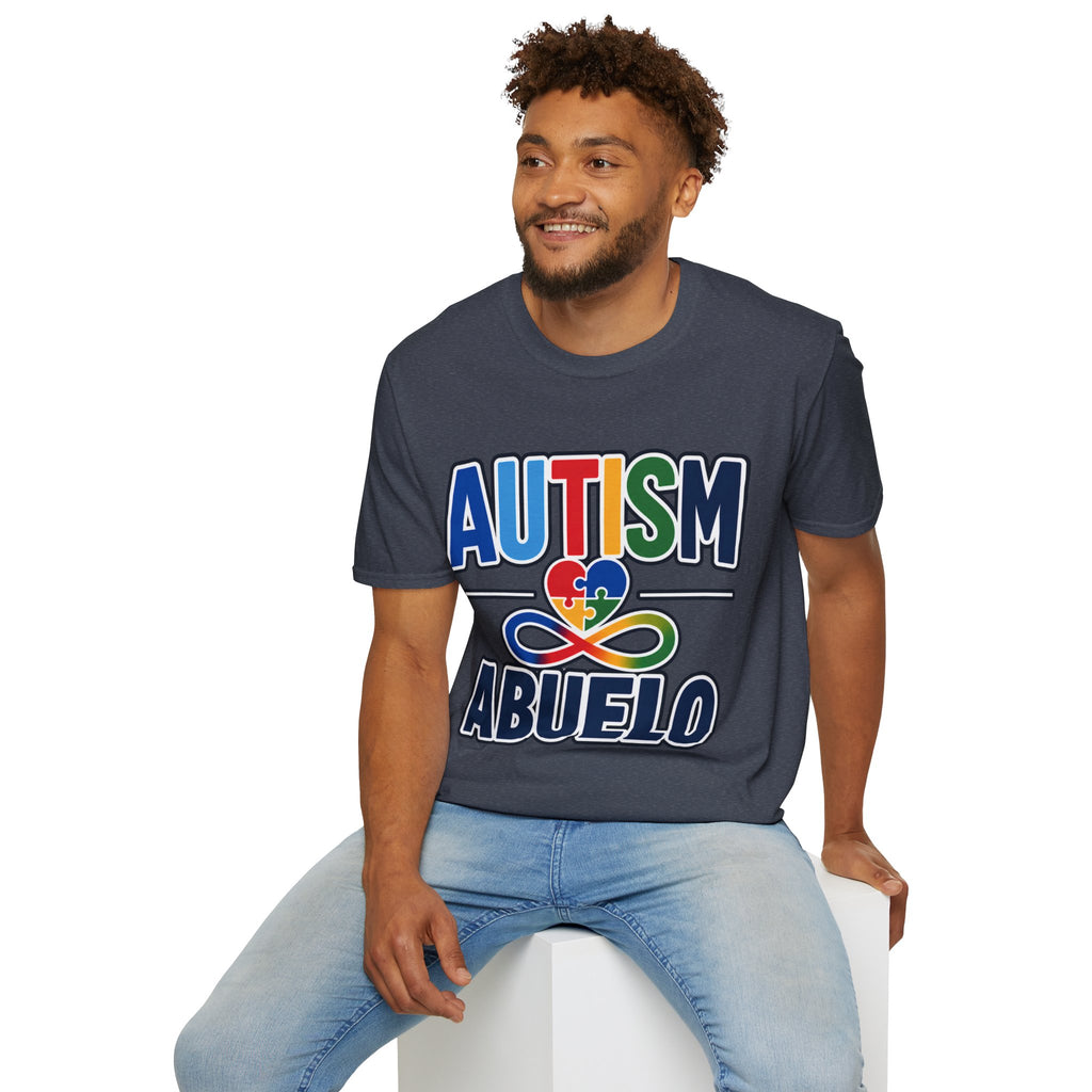 Autism Puzzle Heart Infinity Abuelo T-Shirt | Grandfather Awareness Tee